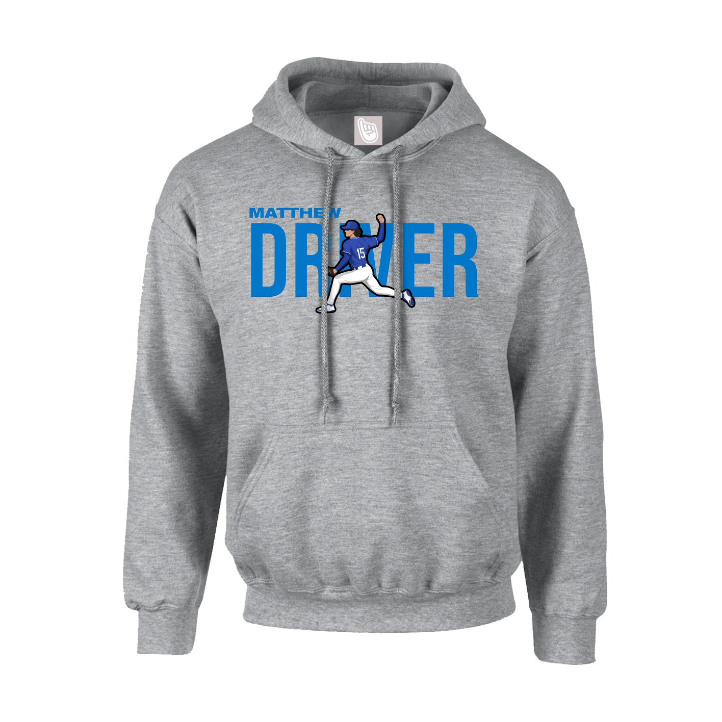 Hoodie — Player Name in Grey