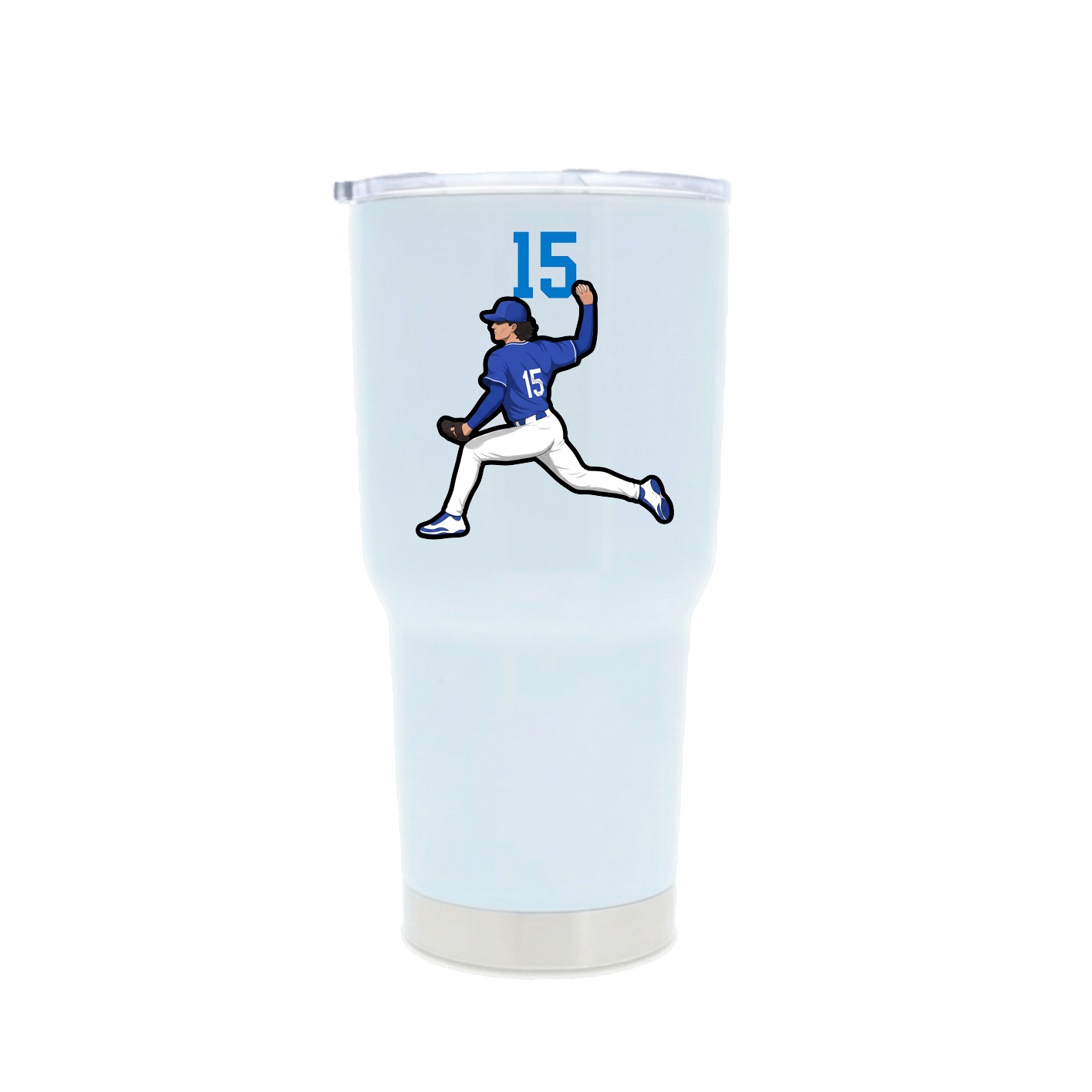 30oz Stainless Steel Tumbler — Number Top in White