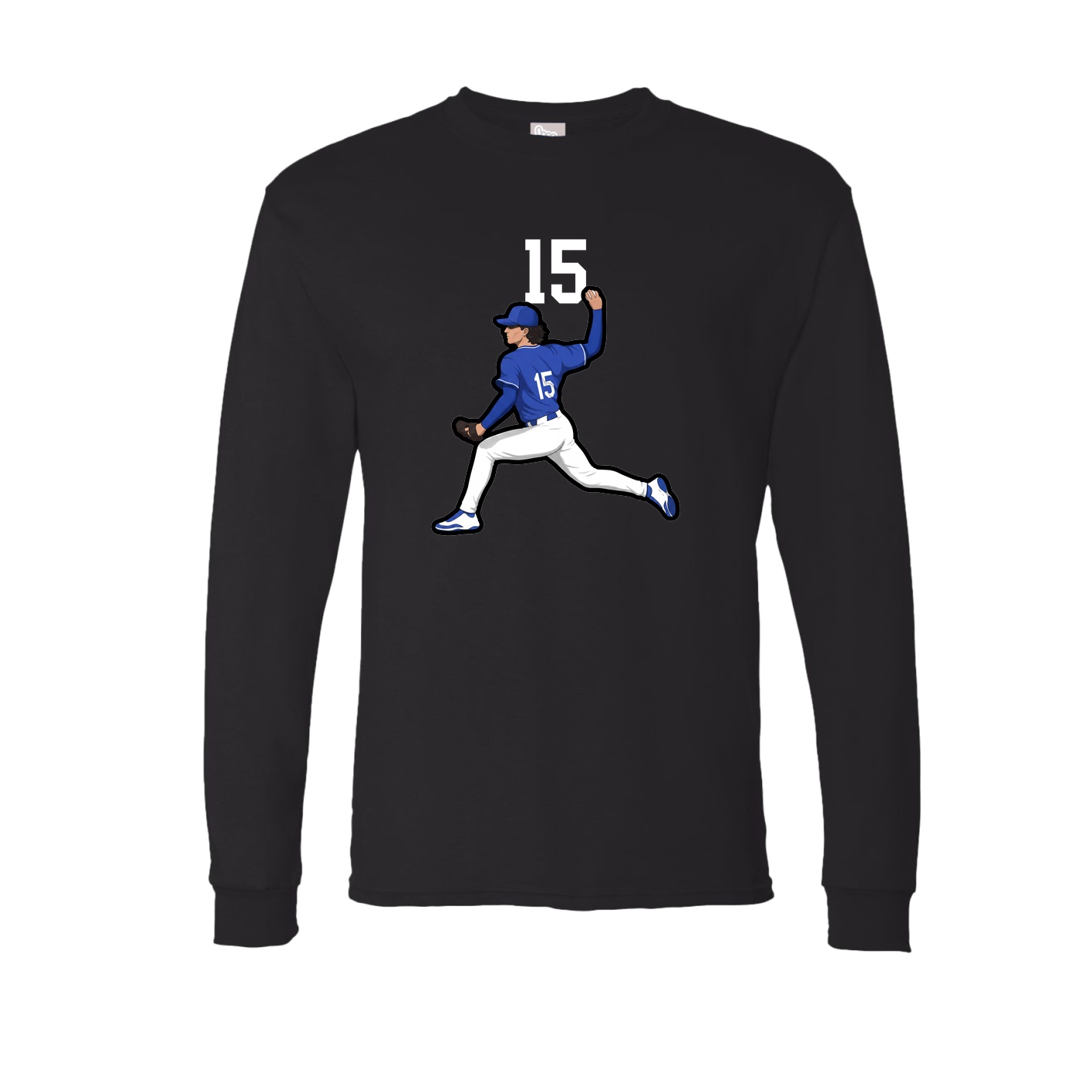 Long Sleeve Tee — Number Top in Black