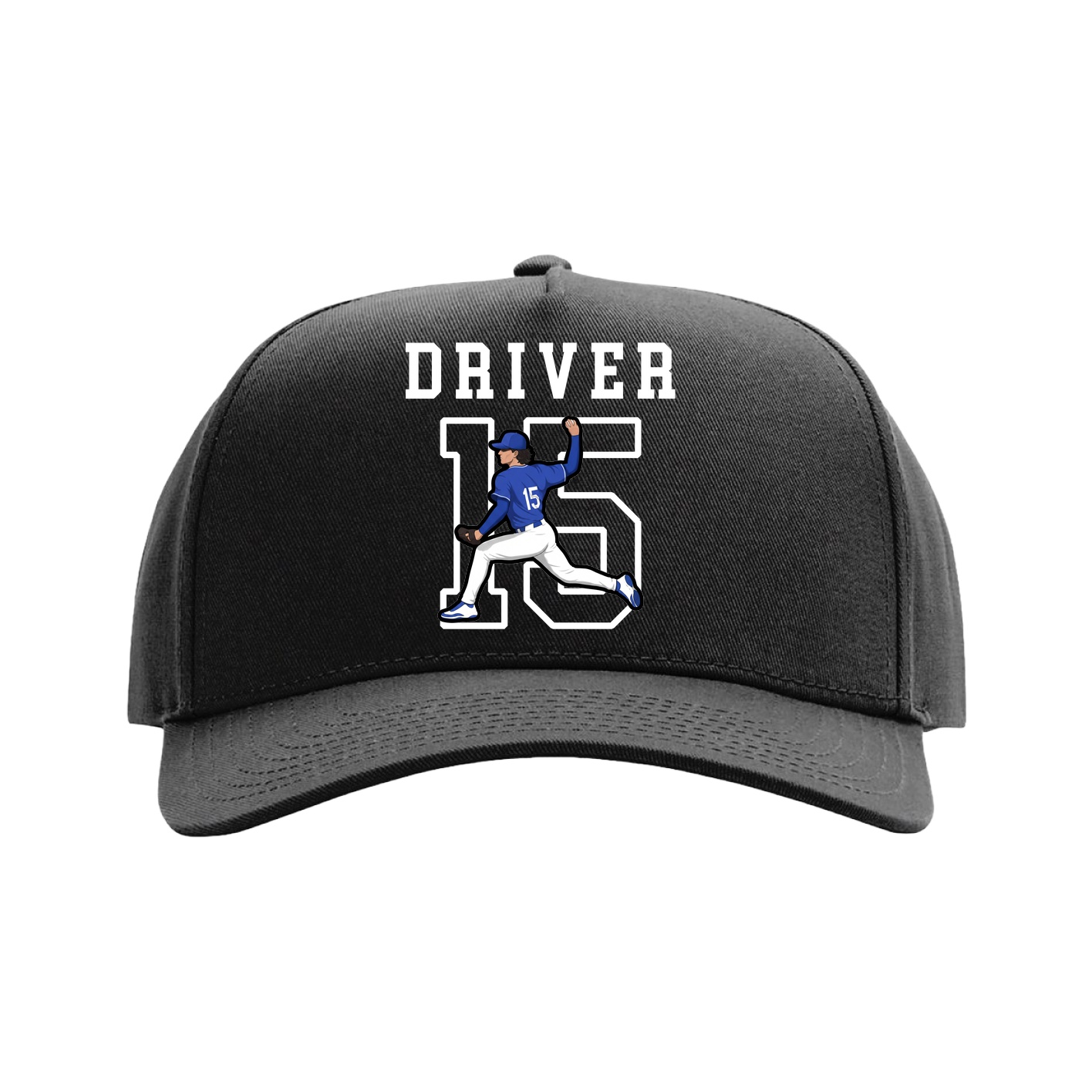 Full Fabric Five-Panel Champ Cap — Shirsey in Black