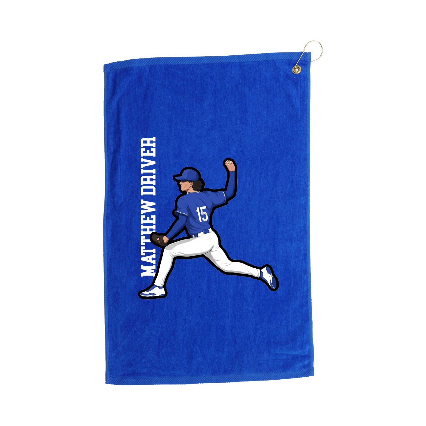 Golf Towel — Name Vertical in Royal