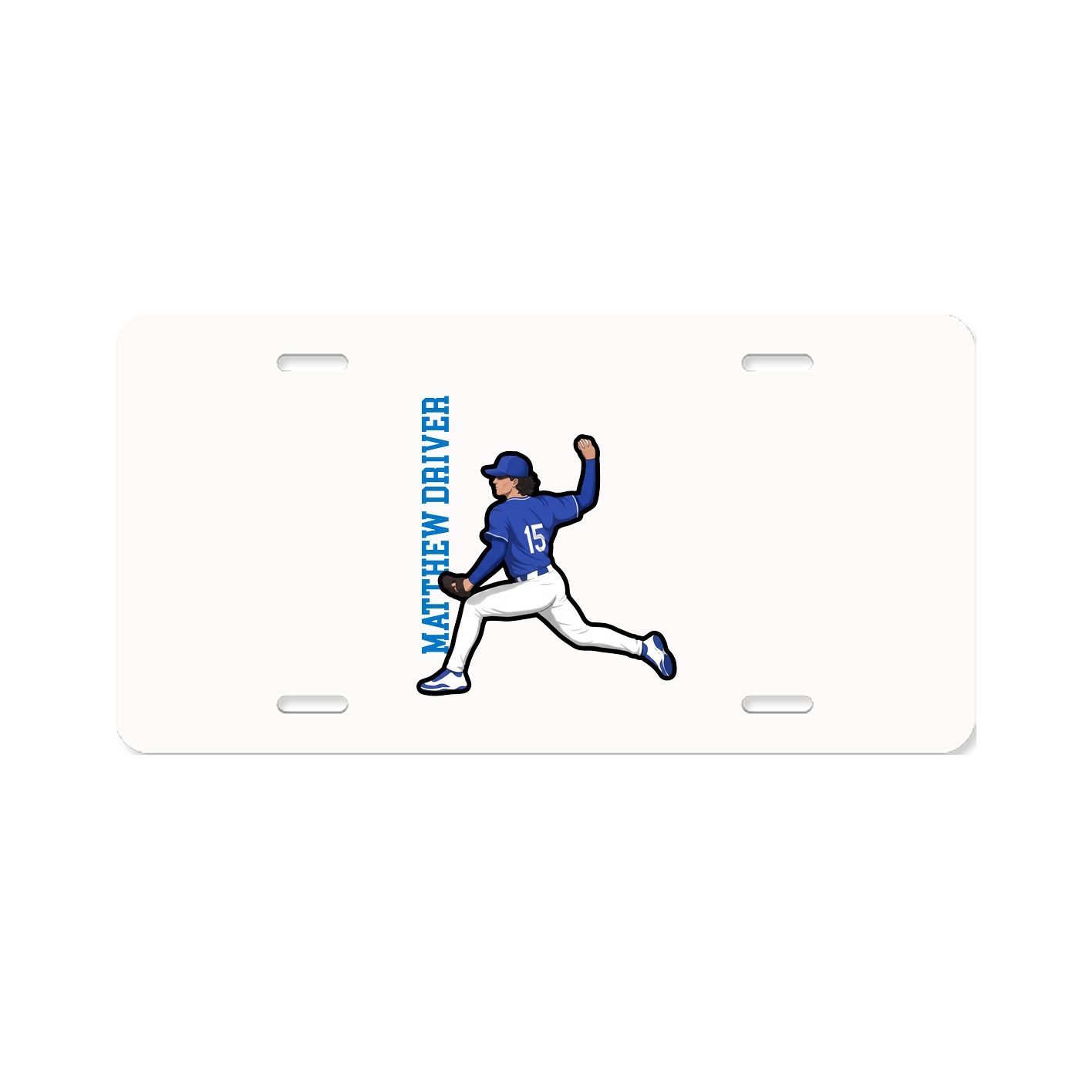 License Plate — Name Vertical in Classic