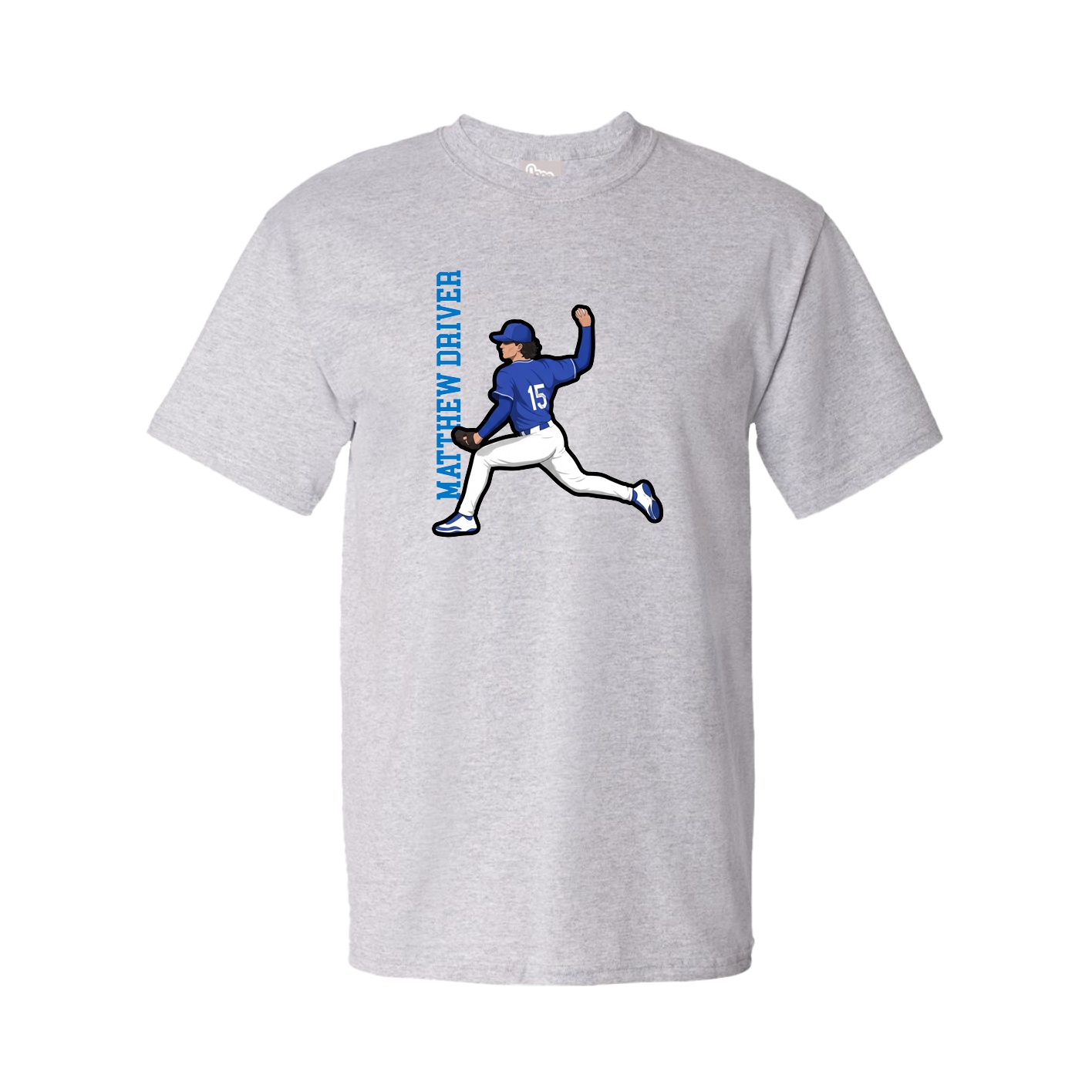 Tee — Name Vertical in Grey