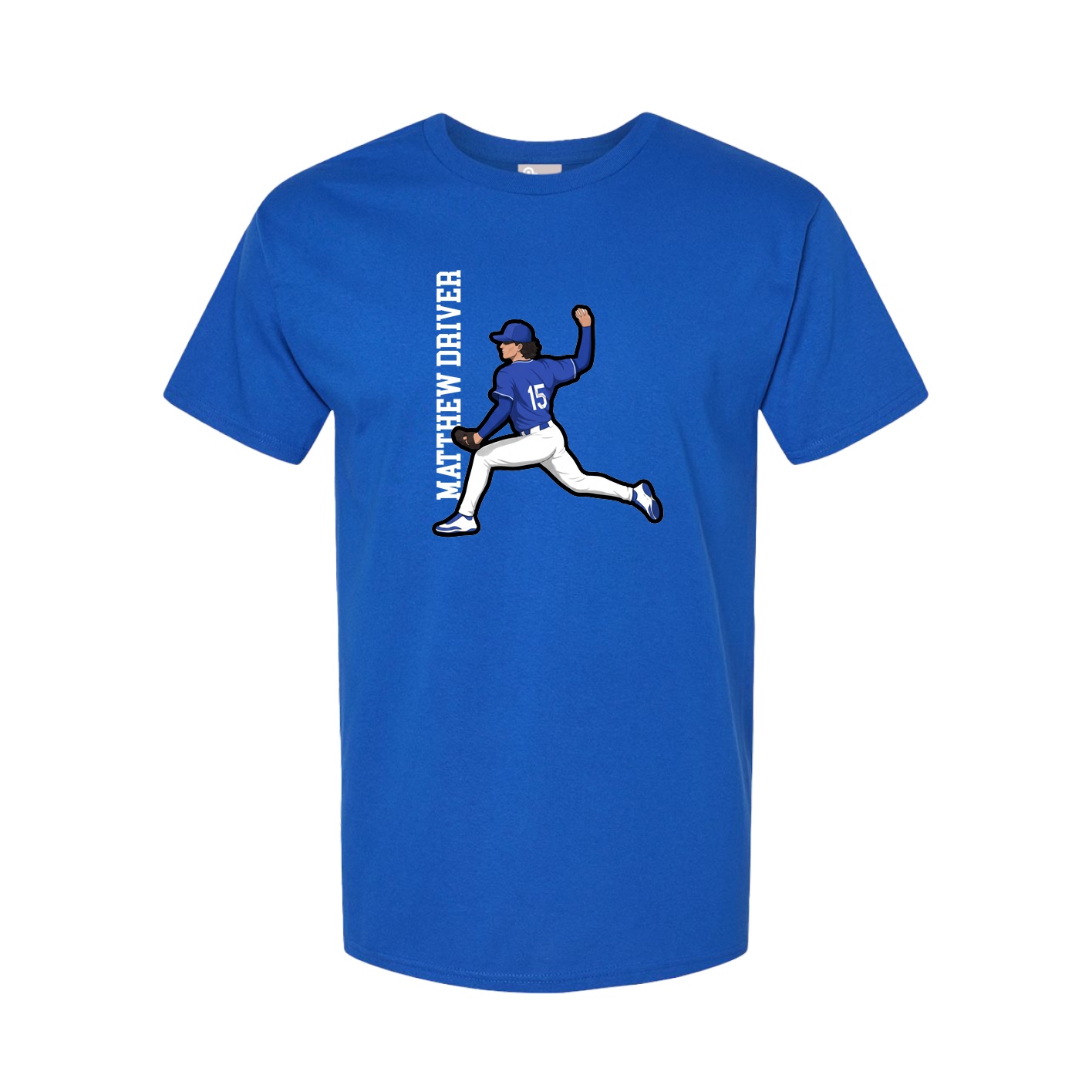 Youth Tee — Name Vertical in Royal