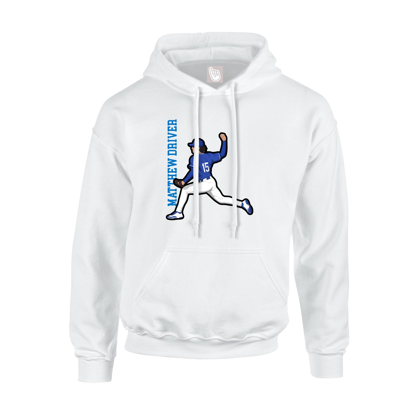 Hoodie — Name Vertical in White