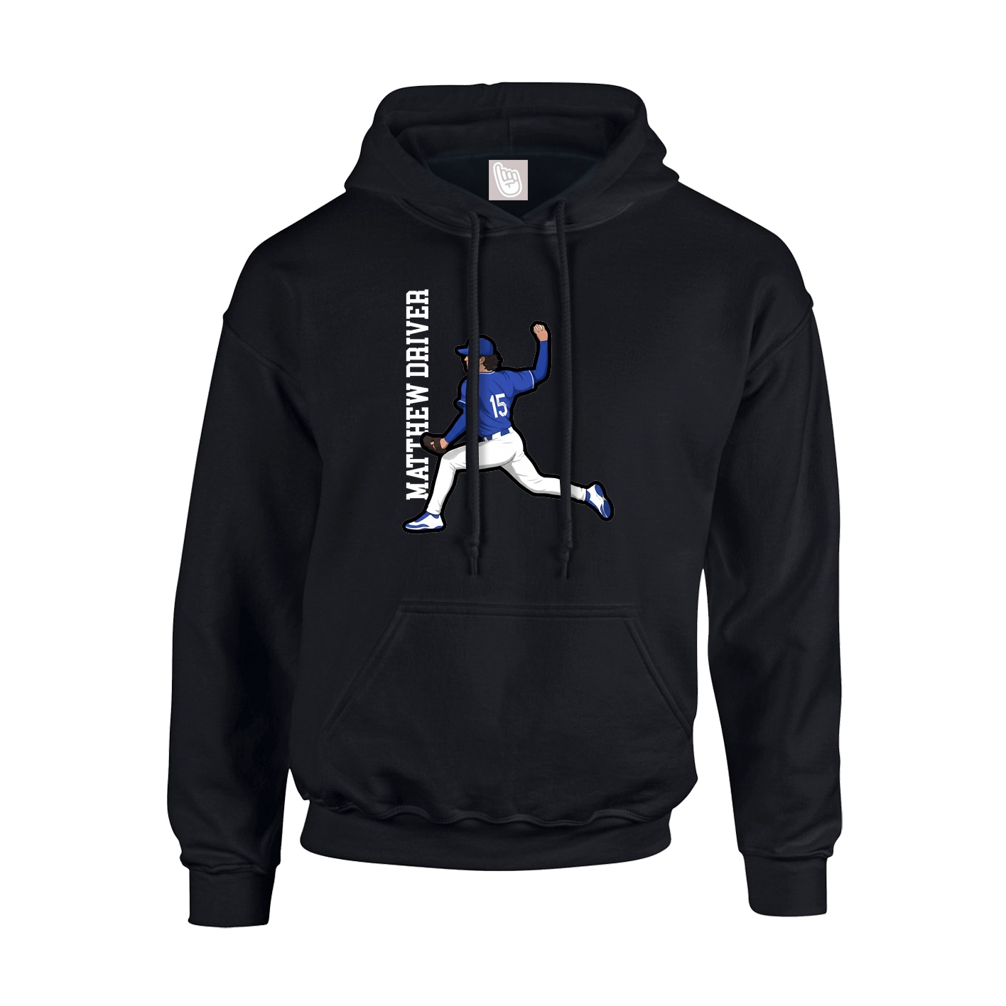 Youth Hoodie — Name Vertical in Black