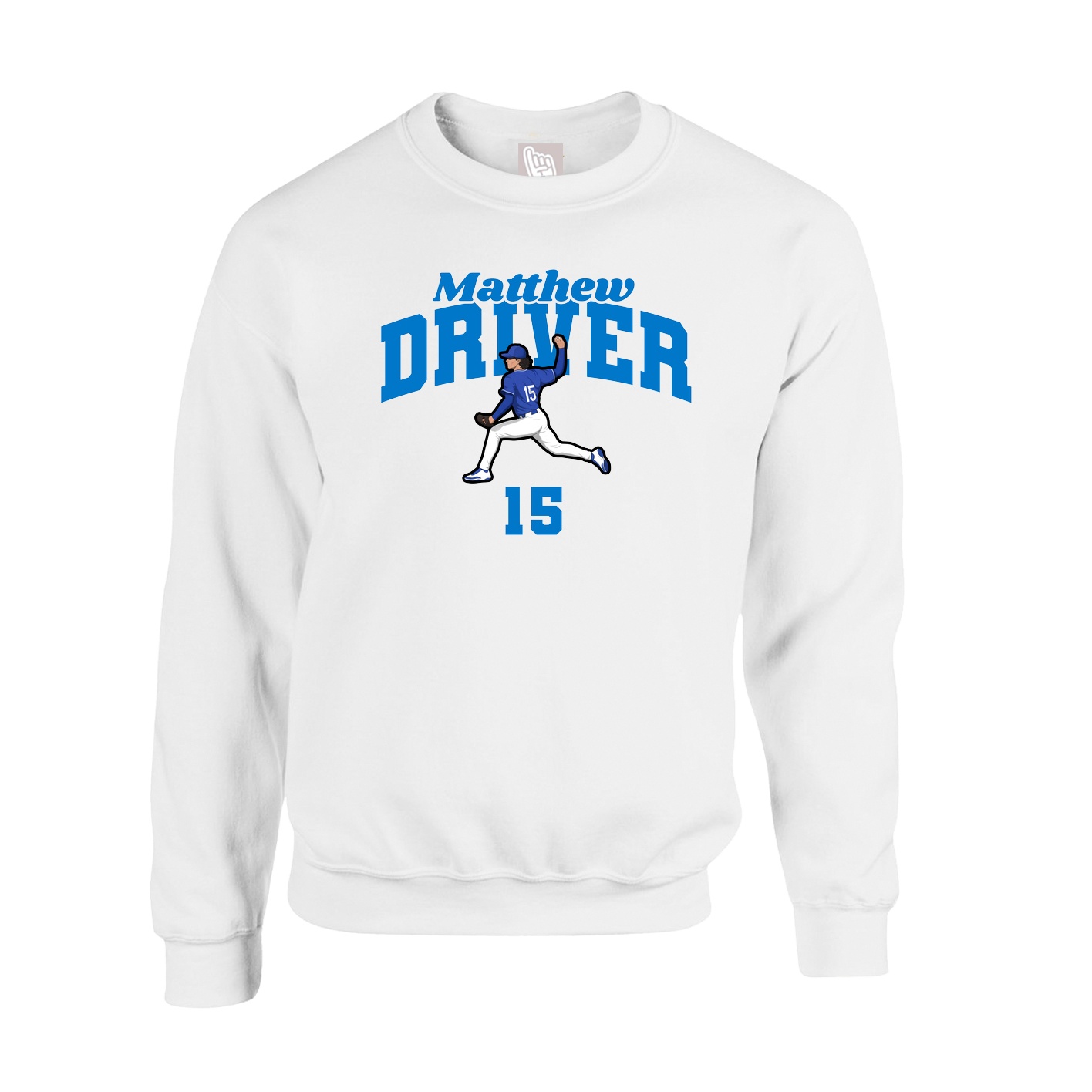 Fleece Crew — Signature Arch in White
