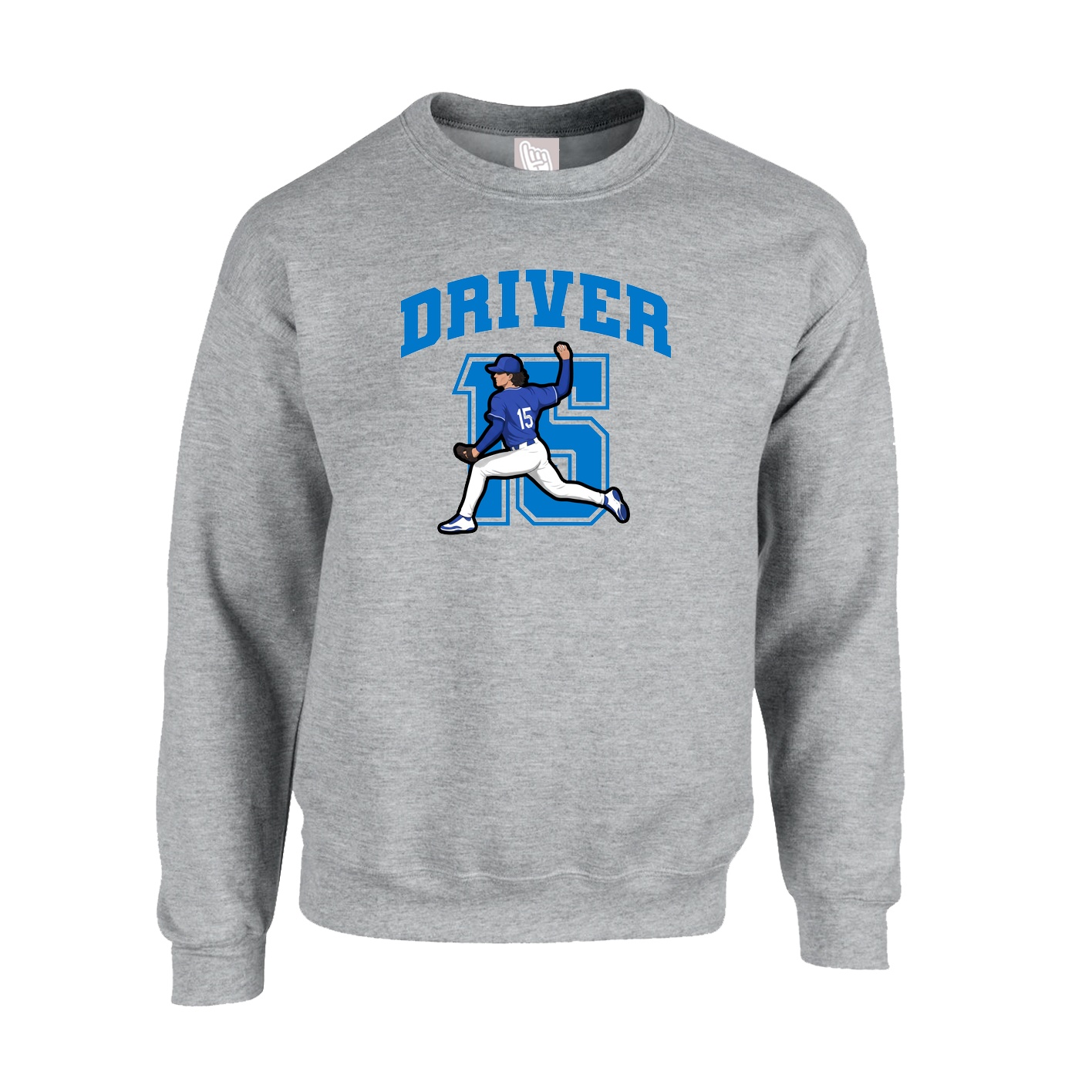 Fleece Crew — Number in Grey