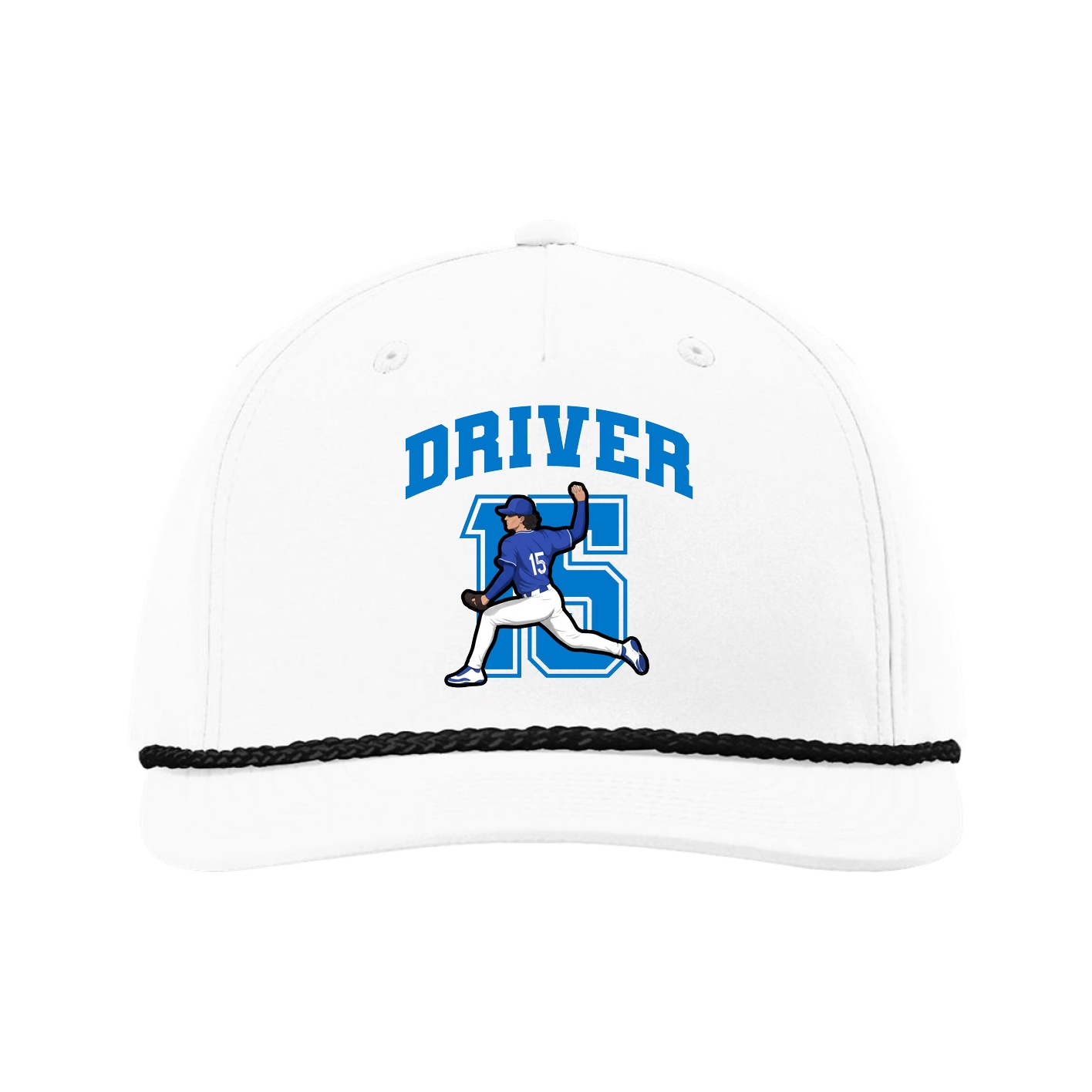 Five-Panel Classic Rope Cap — Number in White
