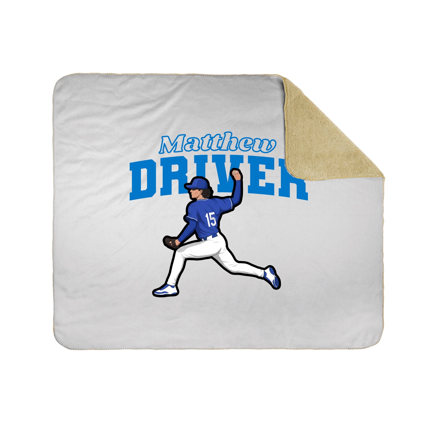 Throw Blanket — Name Arch in White