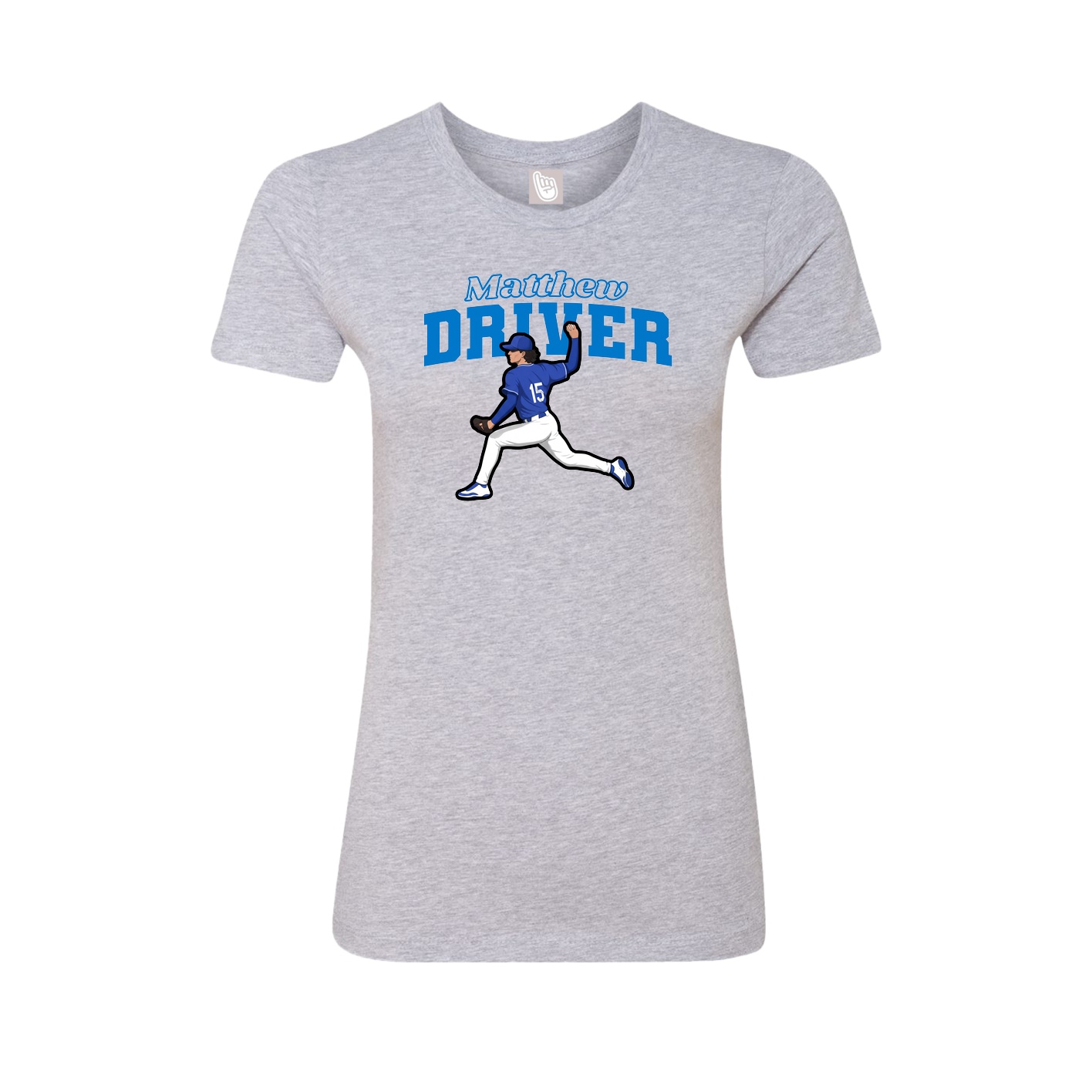 Fitted Women's Tee — Name Arch in Grey