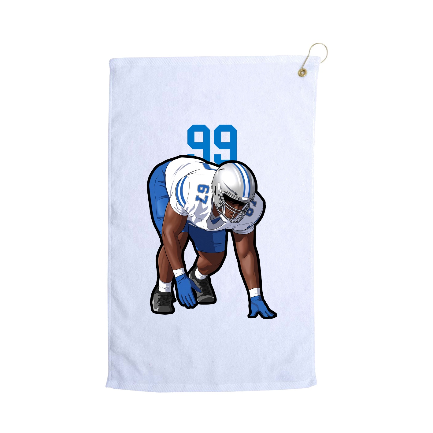 Golf Towel — Number Top in White