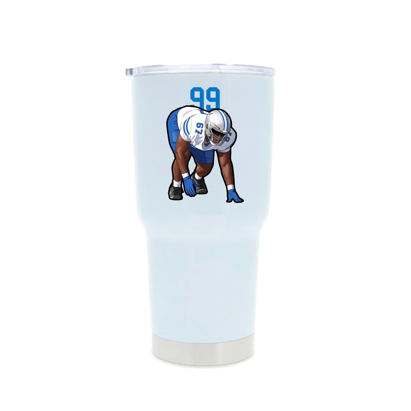 30oz Stainless Steel Tumbler — Number Top in White