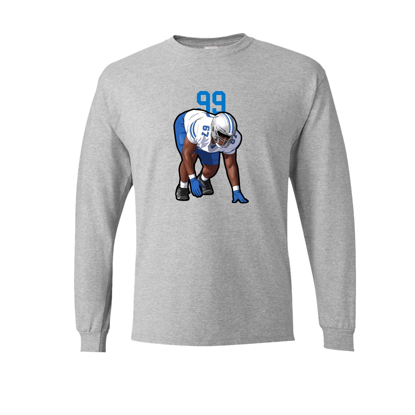 Long Sleeve Tee — Number Top in Grey