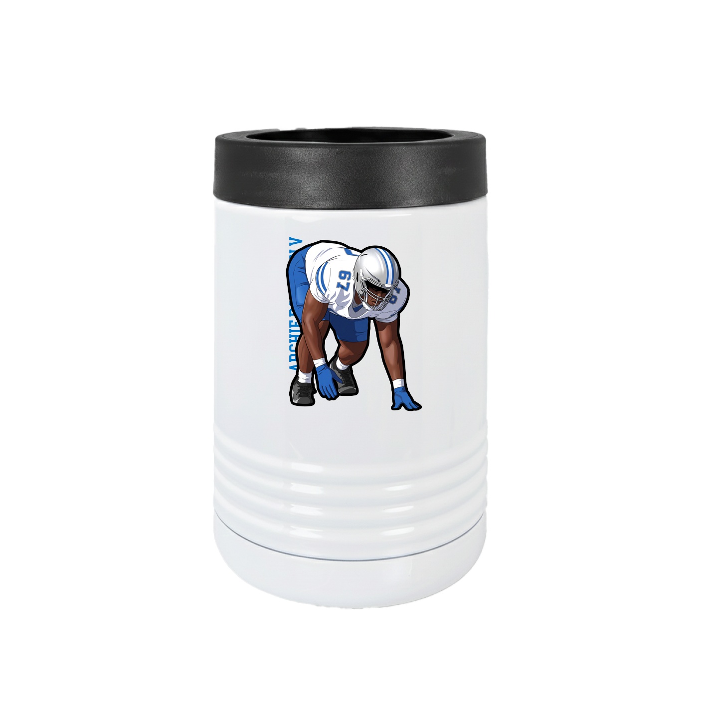 Beverage Holder — Name Vertical in White