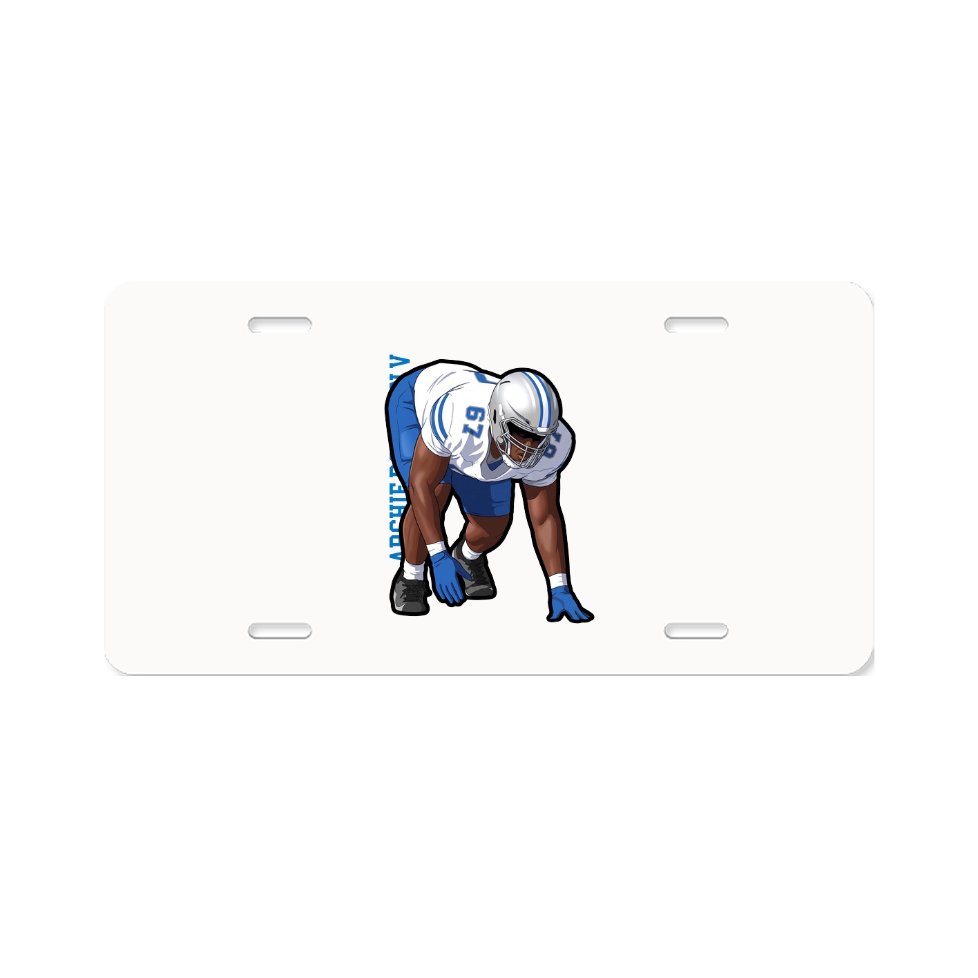 License Plate — Name Vertical in Classic