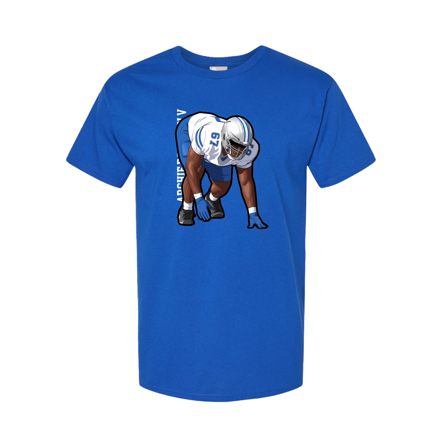Youth Tee — Name Vertical in Royal