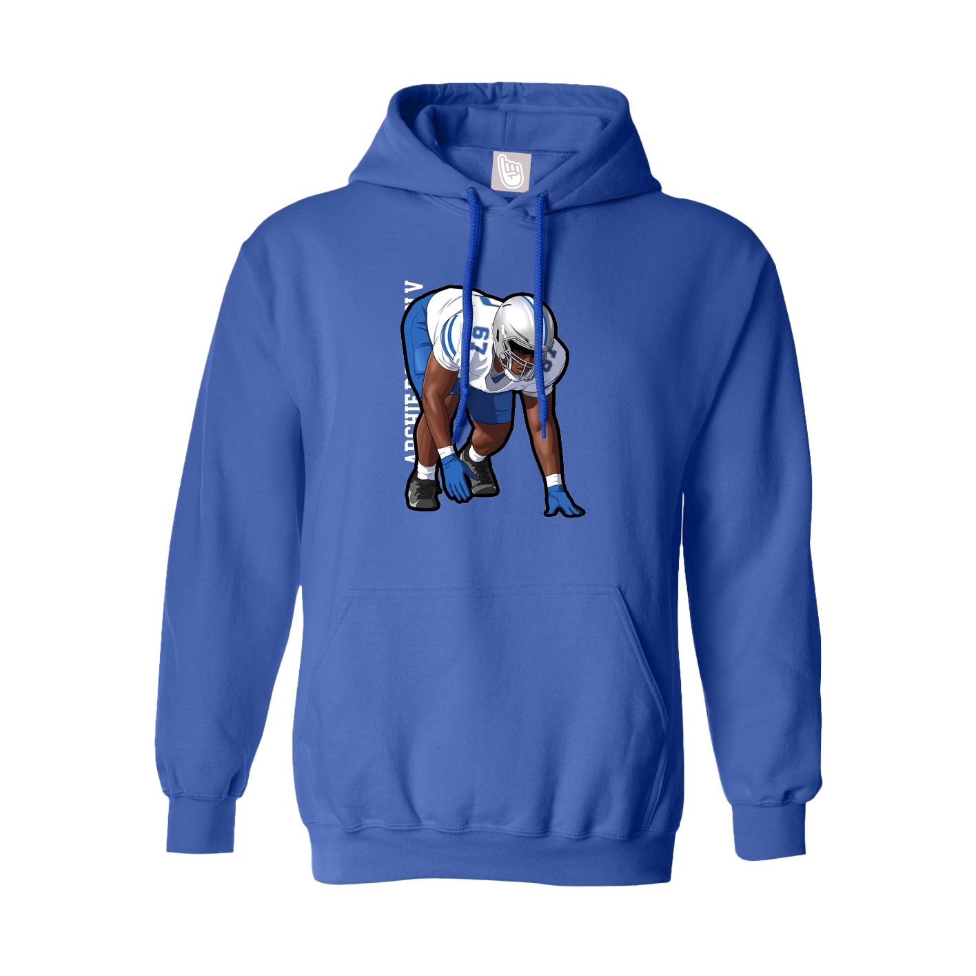 Hoodie — Name Vertical in Royal