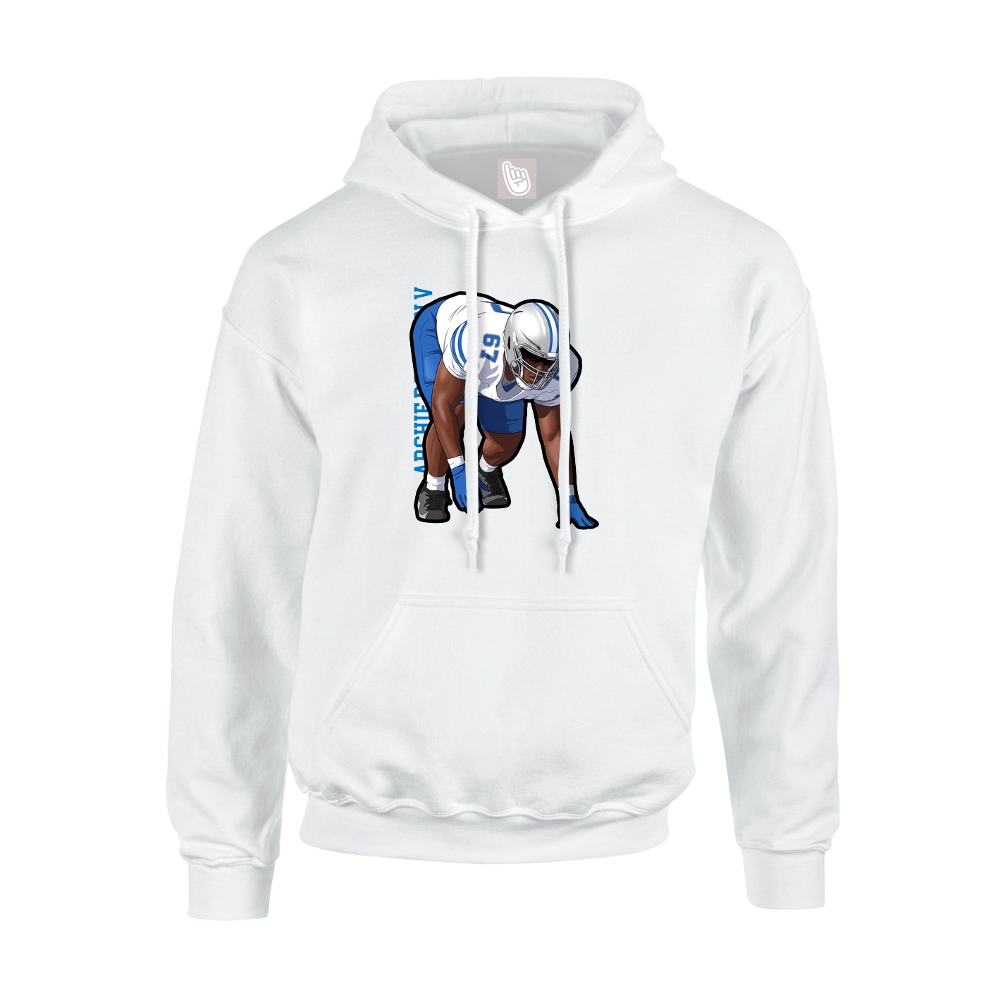 Youth Hoodie — Name Vertical in White