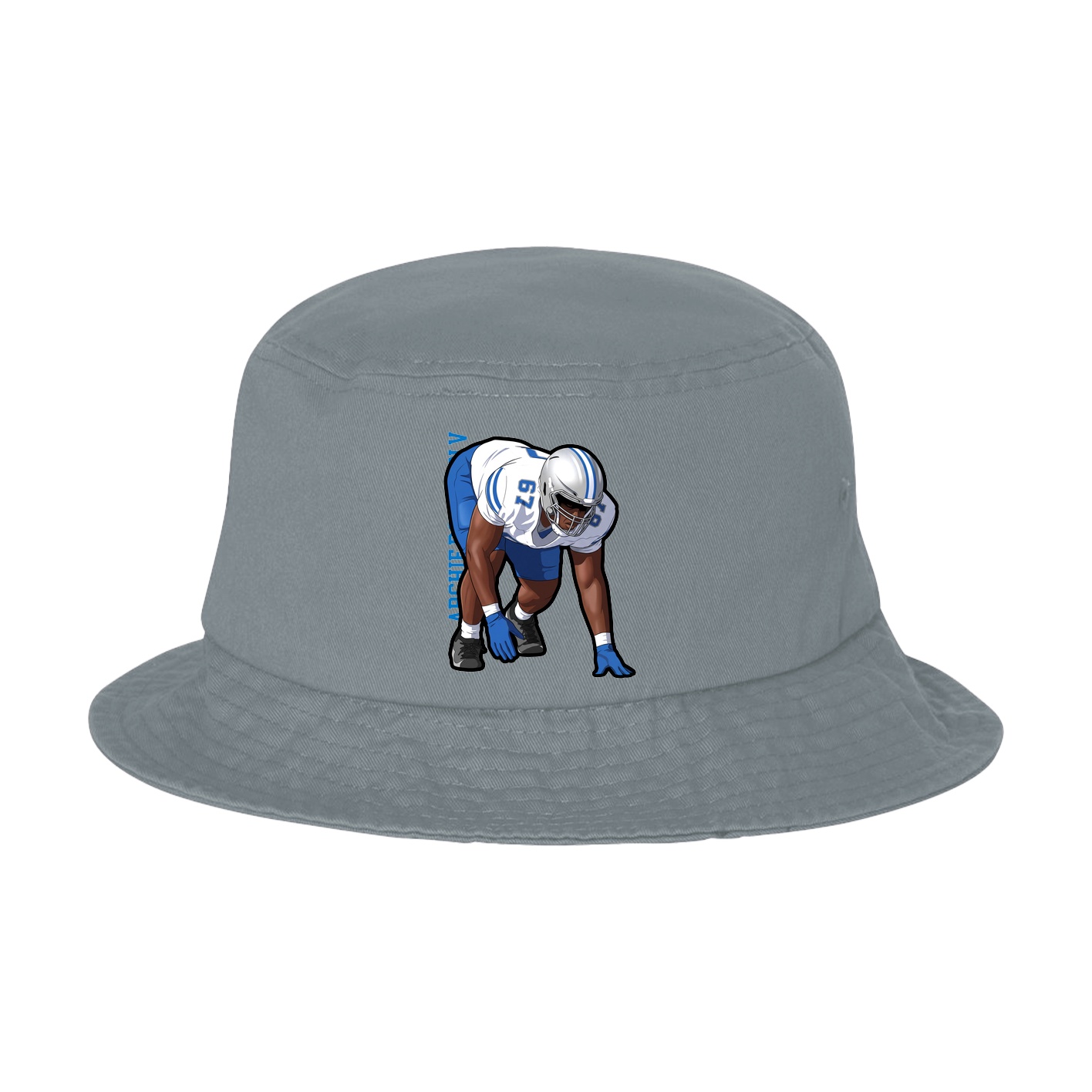 Bucket Cap — Name Vertical in Grey