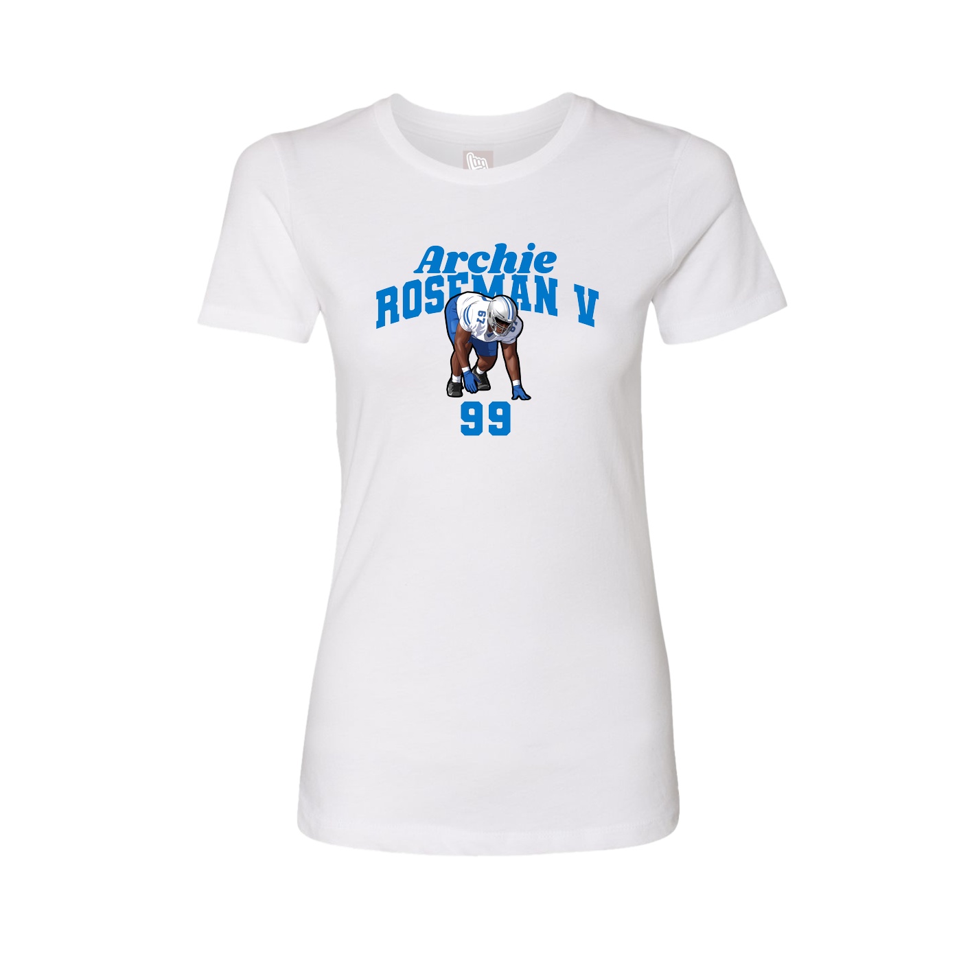 Fitted Women's Tee — Signature Arch in White