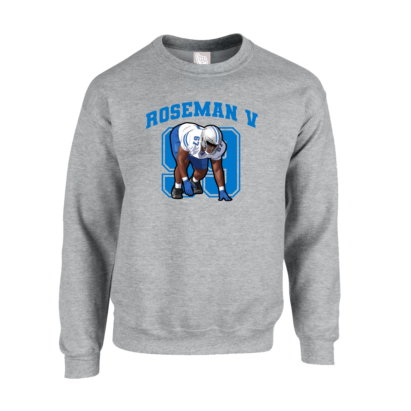 Fleece Crew — Number in Grey