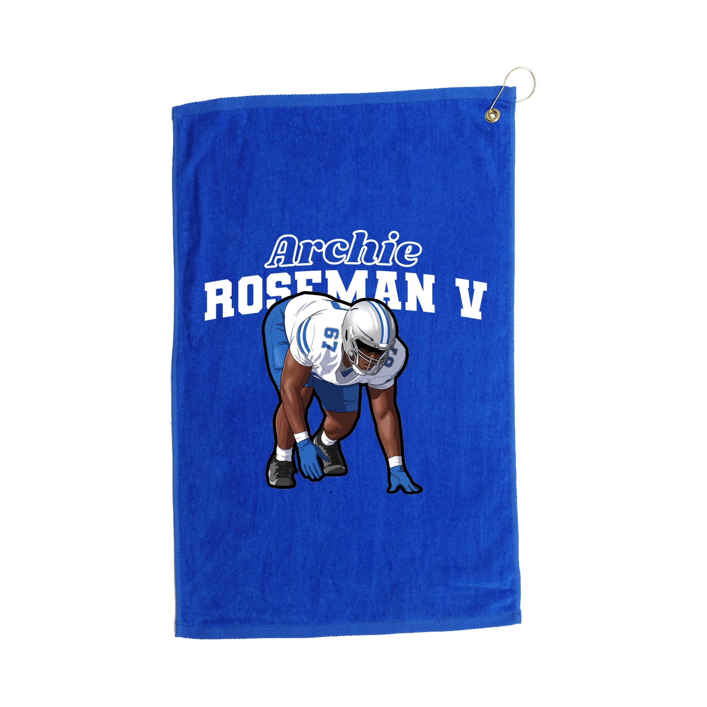 Golf Towel — Name Arch in Royal