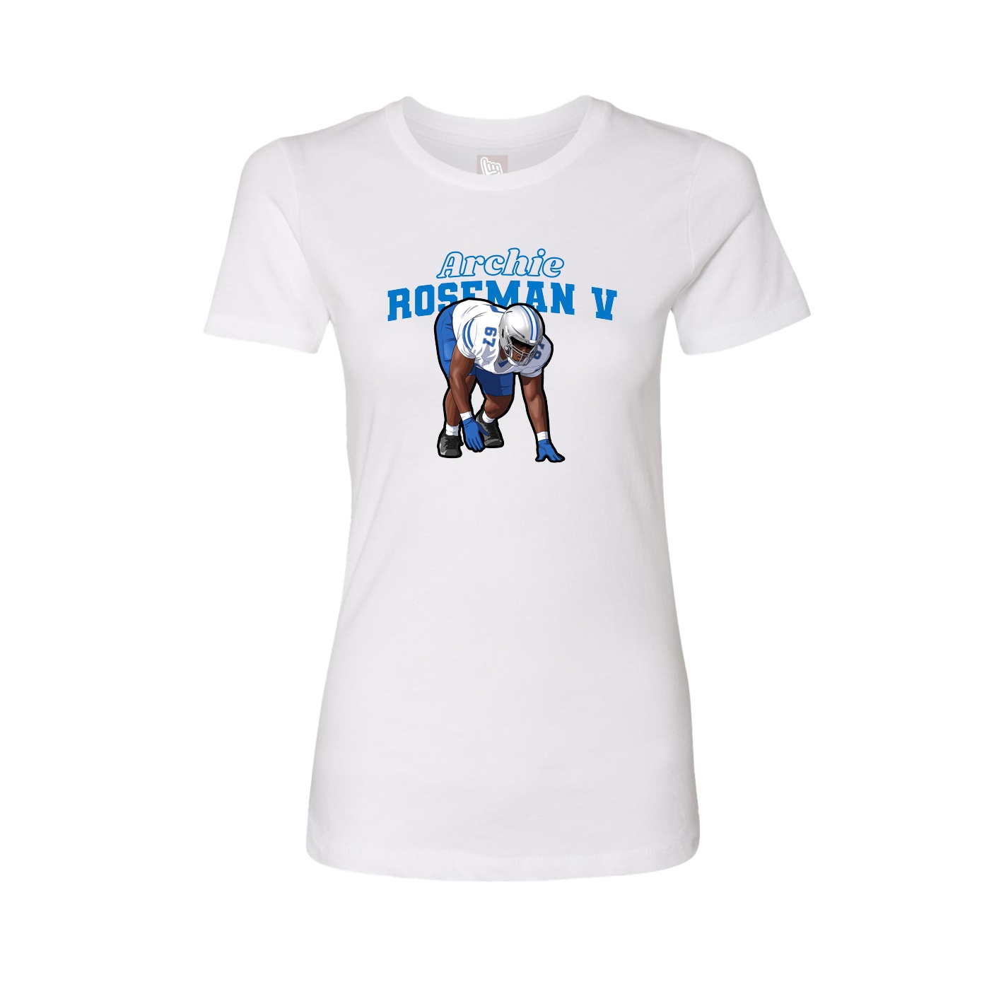 Fitted Women's Tee — Name Arch in White