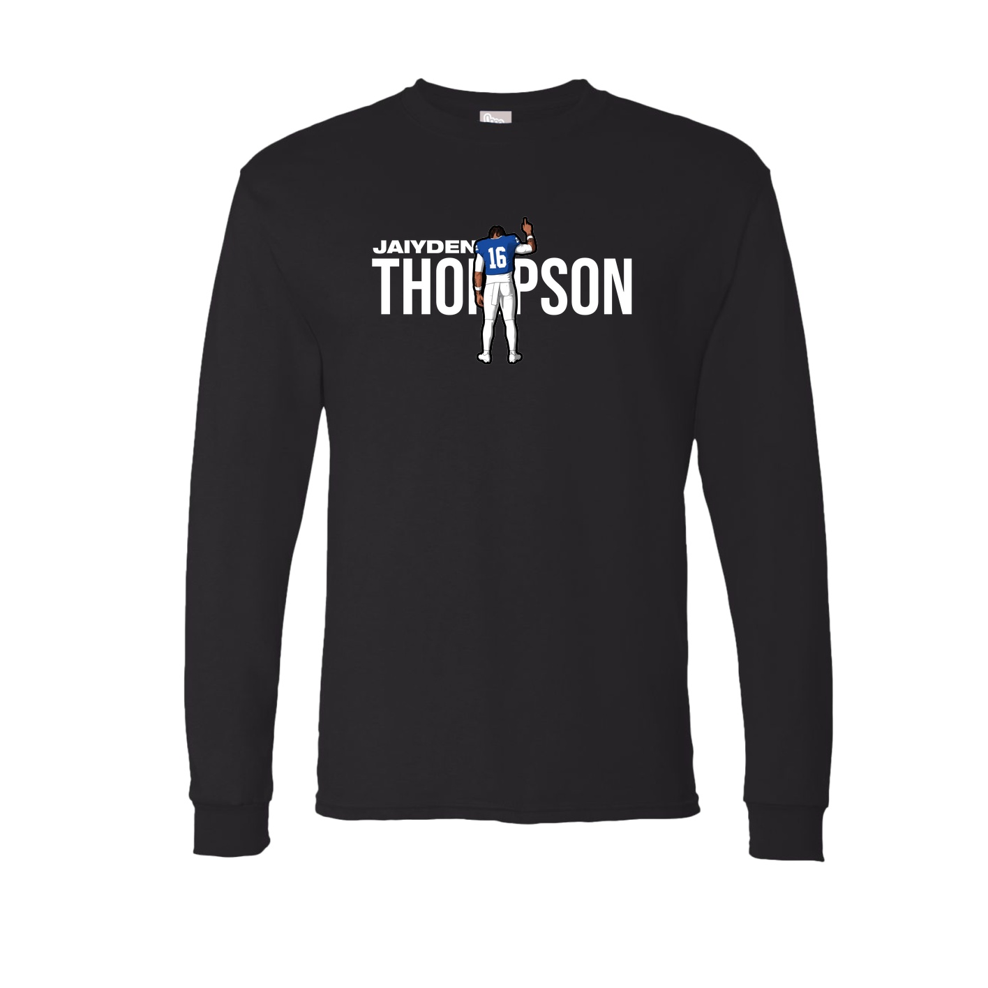 Long Sleeve Tee — Player Name in Black