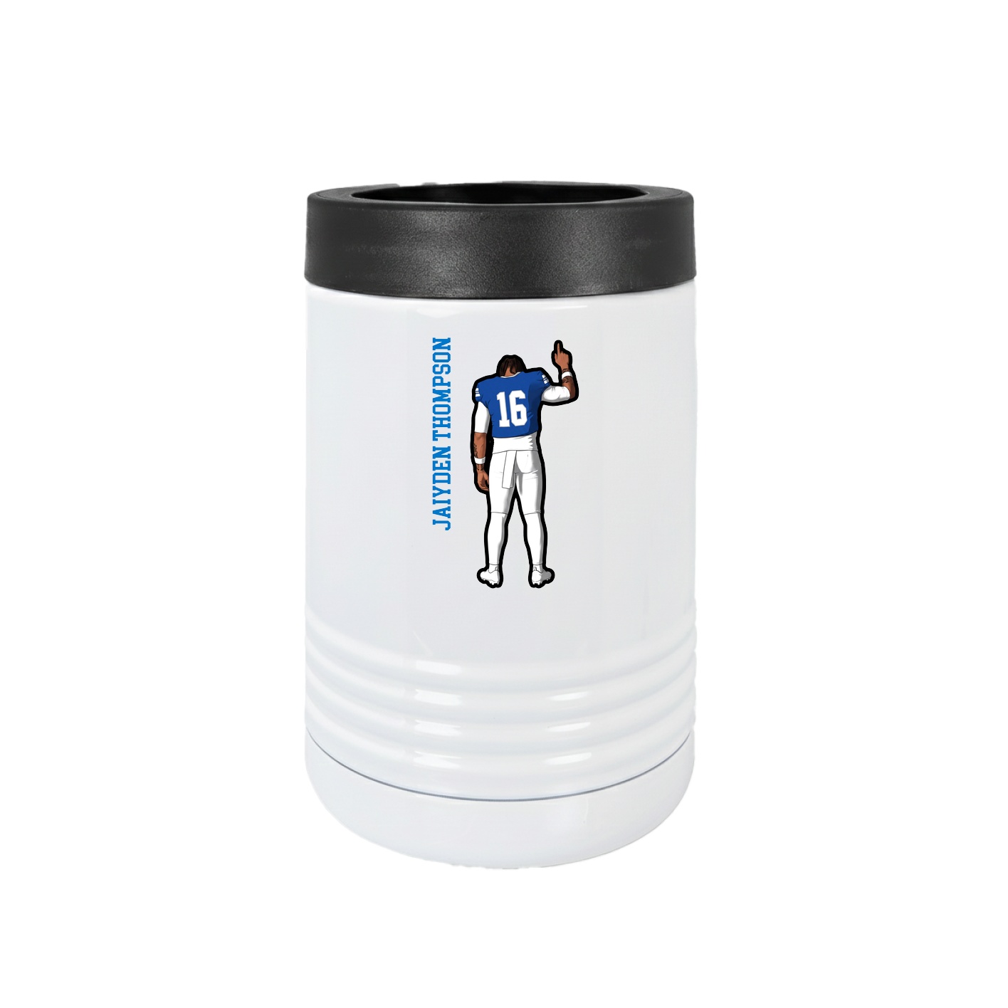 Beverage Holder — Name Vertical in White