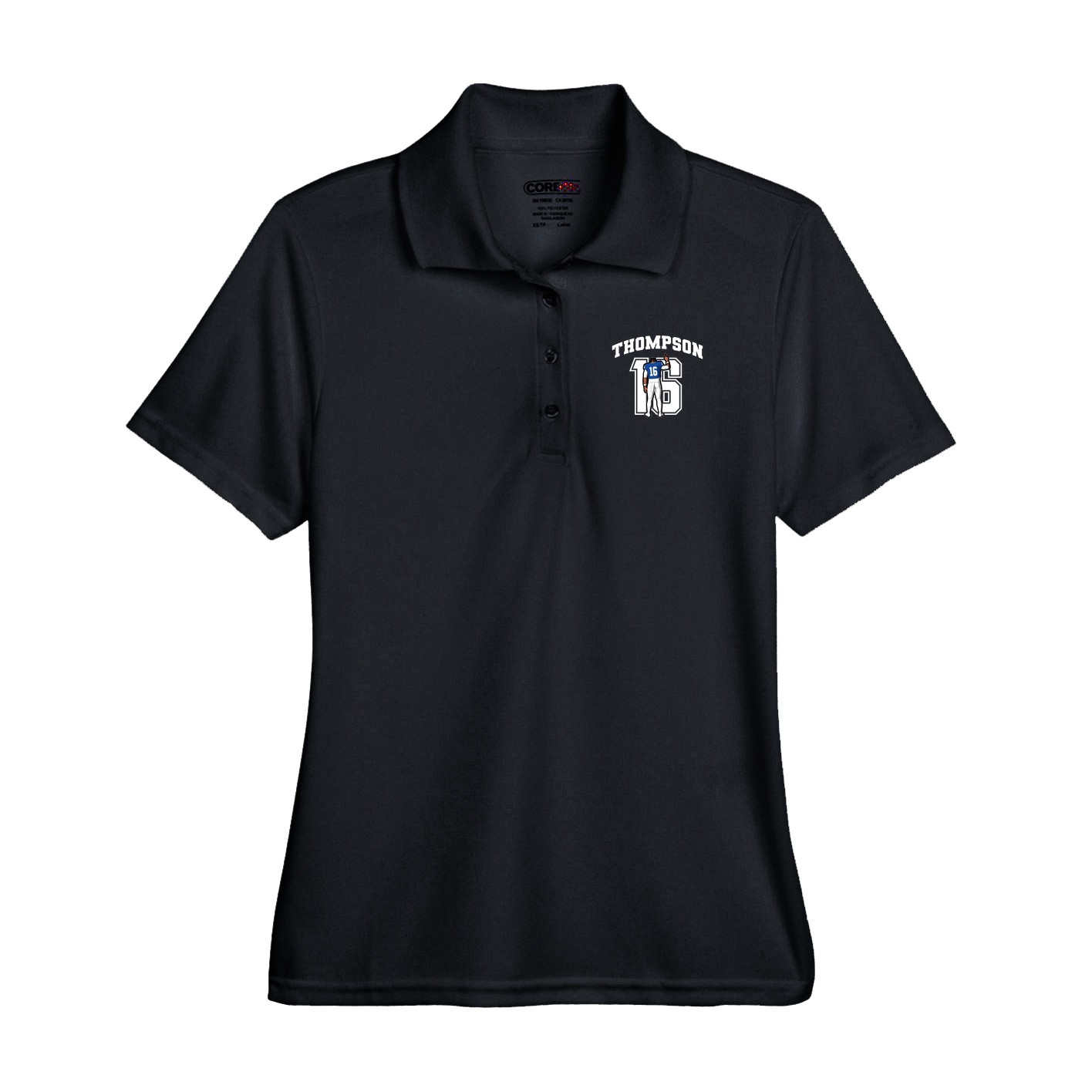 Performance Polo — Number in Black
