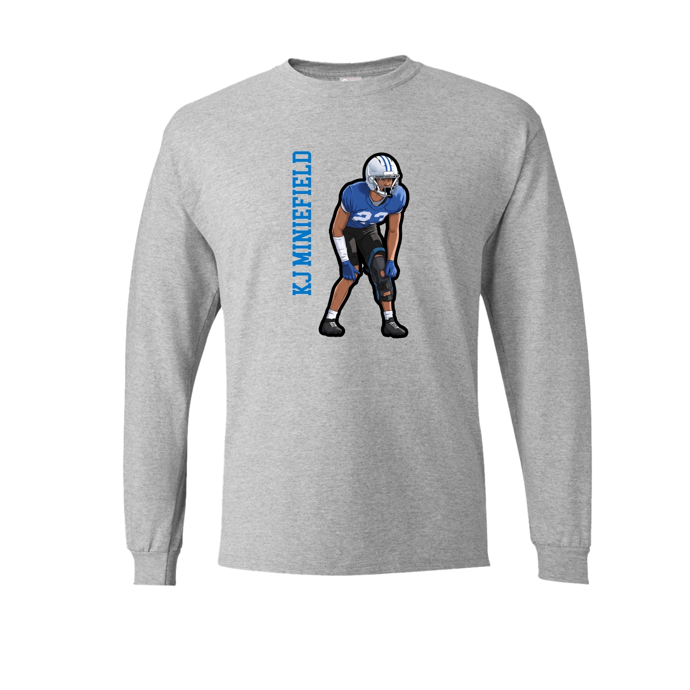 Long Sleeve Tee — Name Vertical in Grey