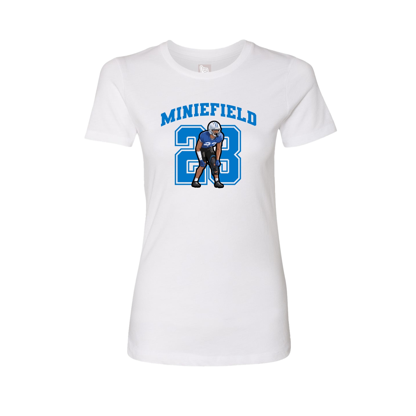 Fitted Women's Tee — Number in White