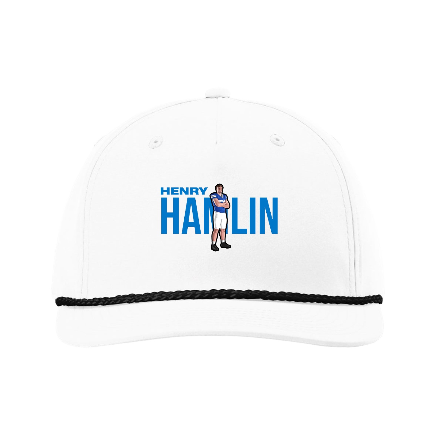 Five-Panel Classic Rope Cap — Player Name in White