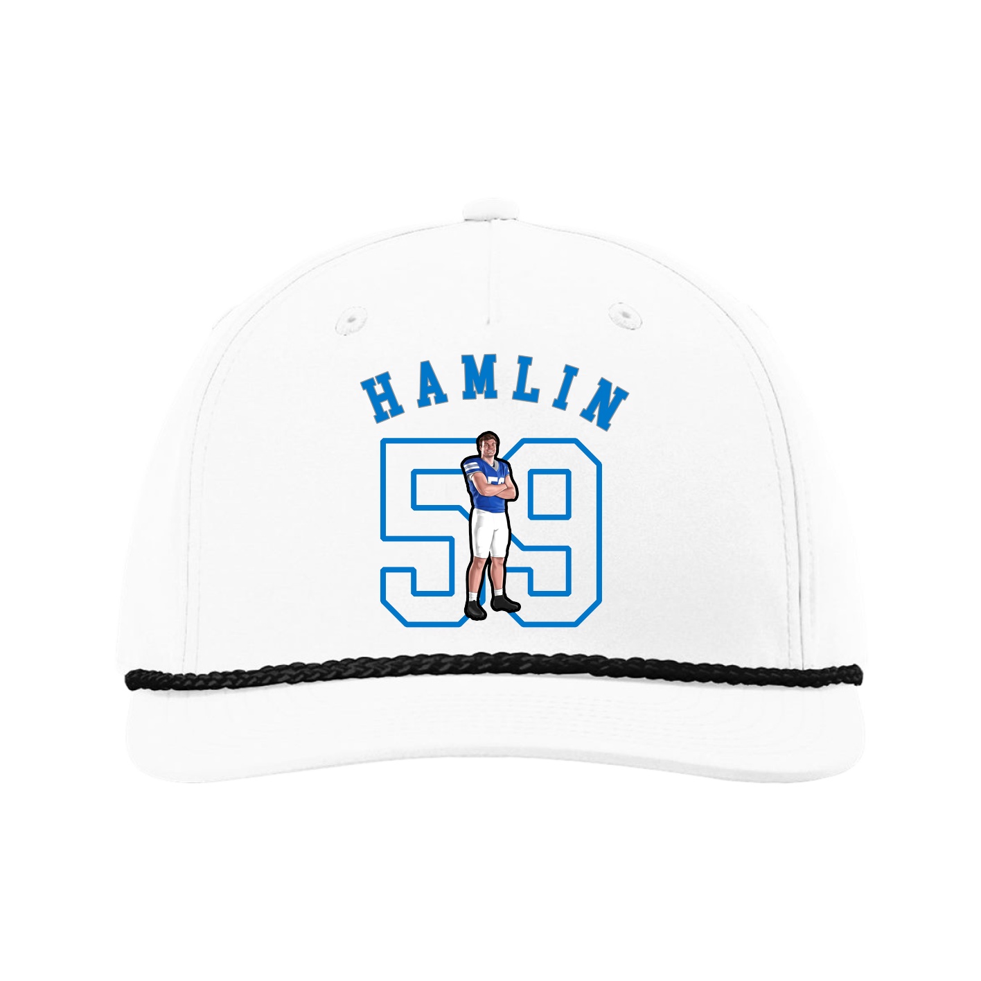 Five-Panel Classic Rope Cap — Shirsey Arch in White