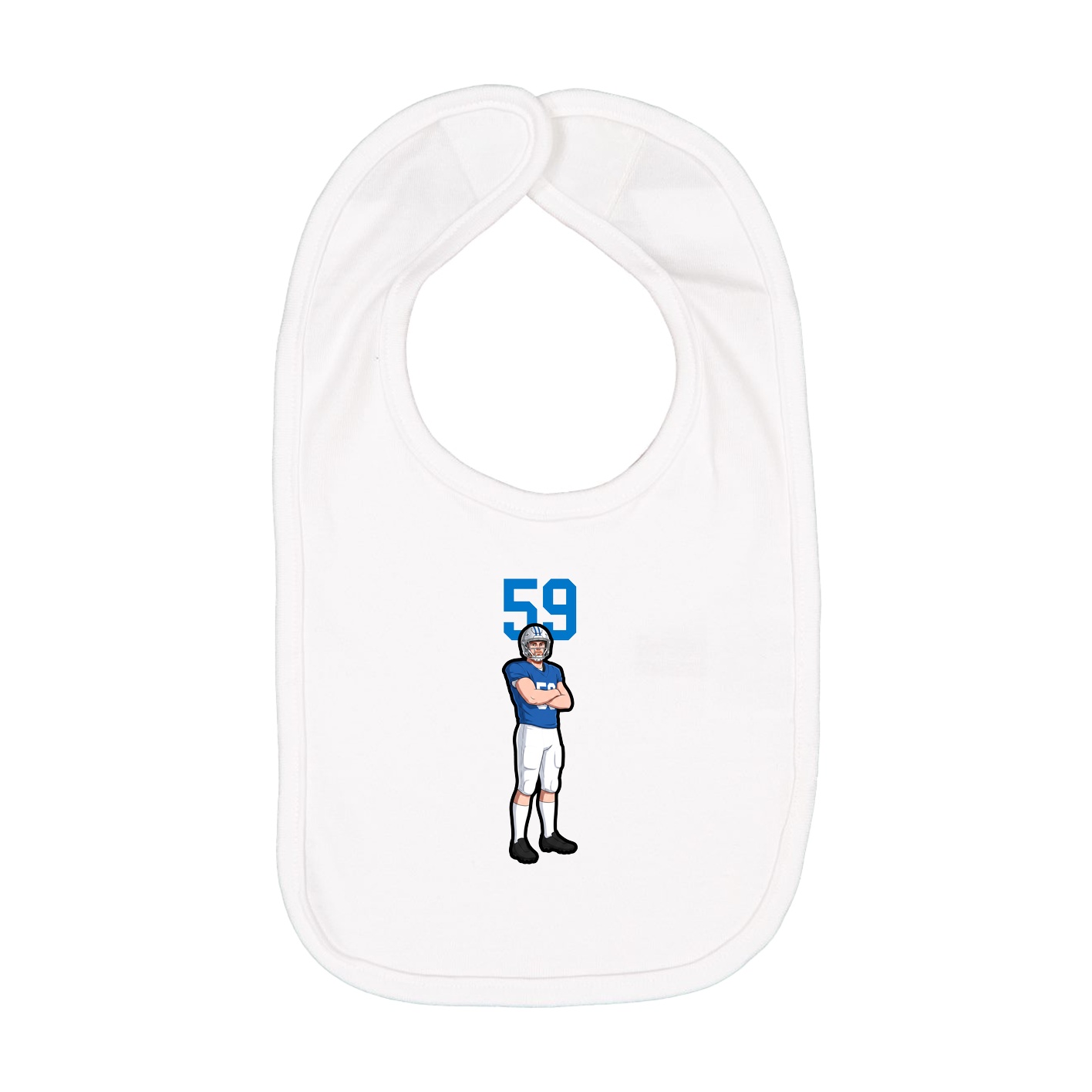Infant Bib — Number Top in White