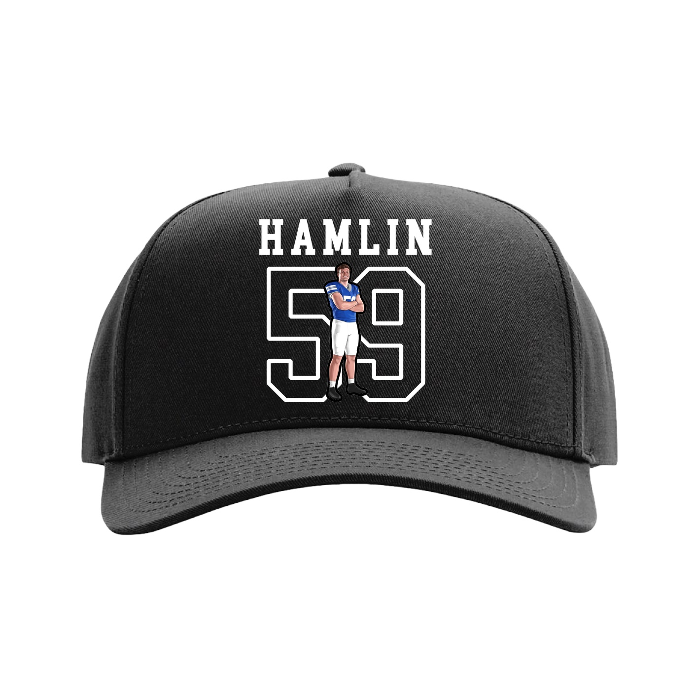 Full Fabric Five-Panel Champ Cap — Shirsey in Black