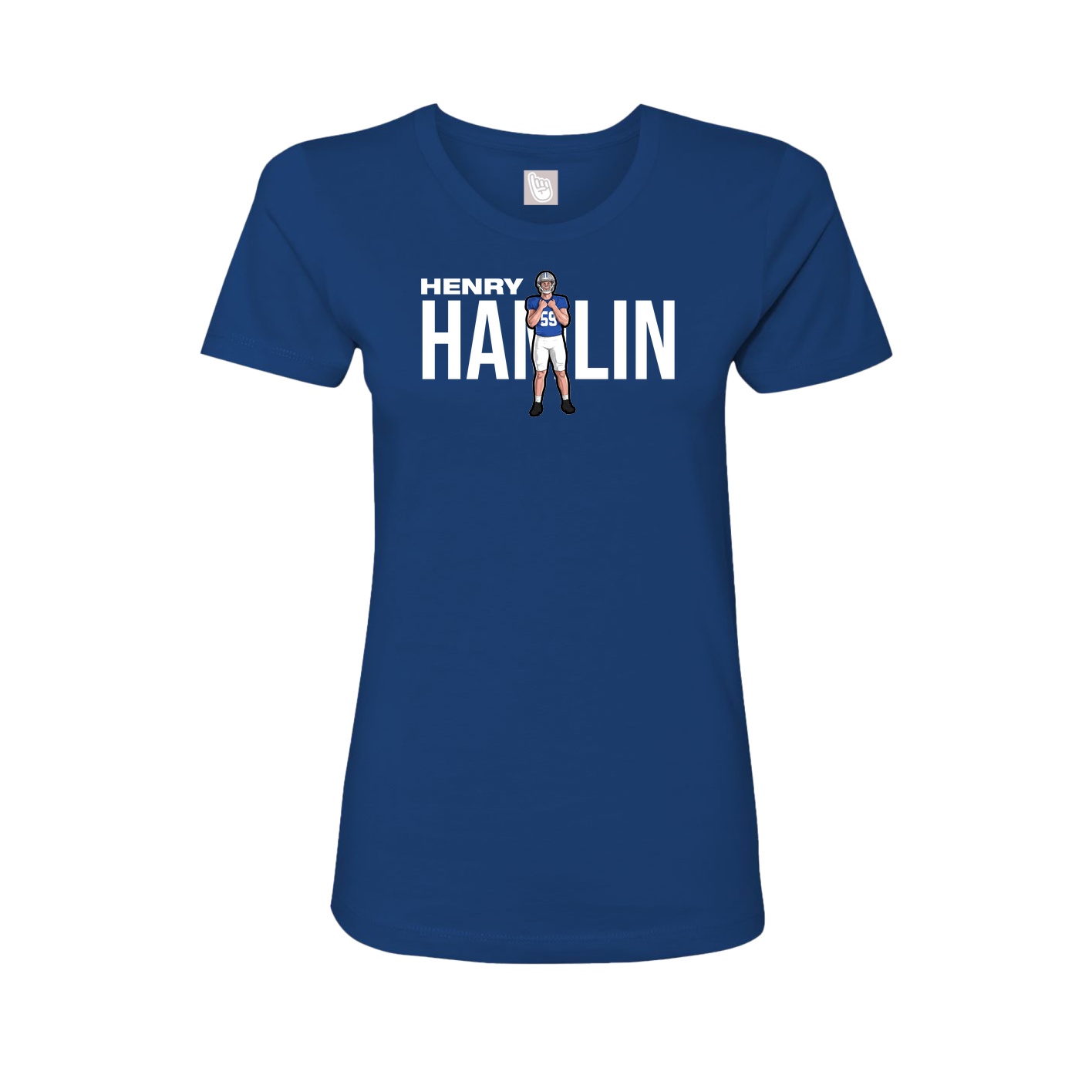 Fitted Women's Tee — Player Name in Royal