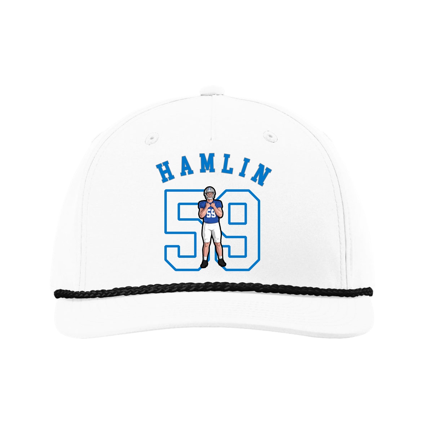 Five-Panel Classic Rope Cap — Shirsey Arch in White