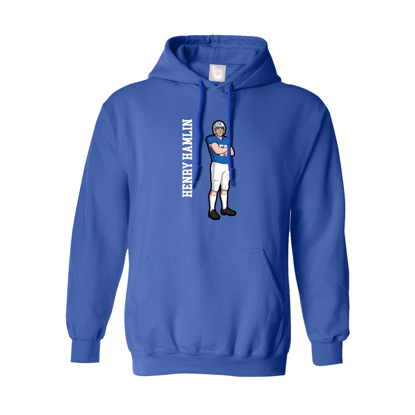 Hoodie — Name Vertical in Royal