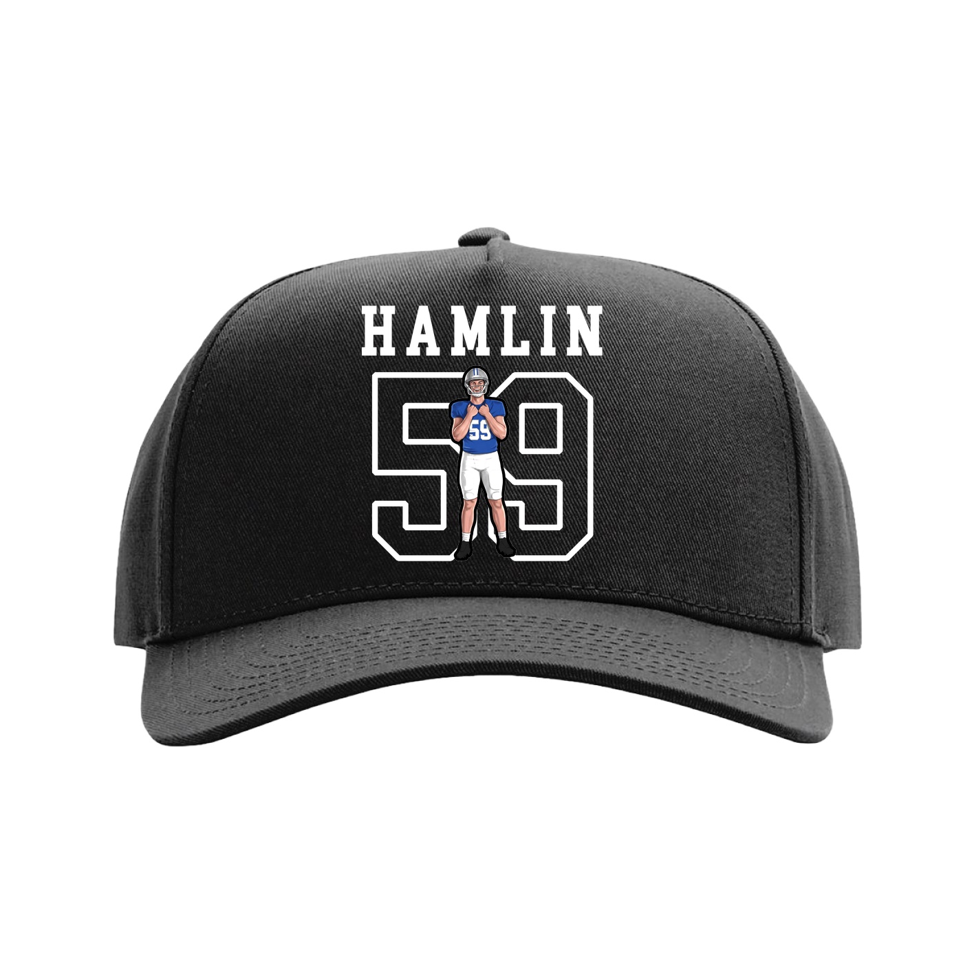Full Fabric Five-Panel Champ Cap — Shirsey in Black