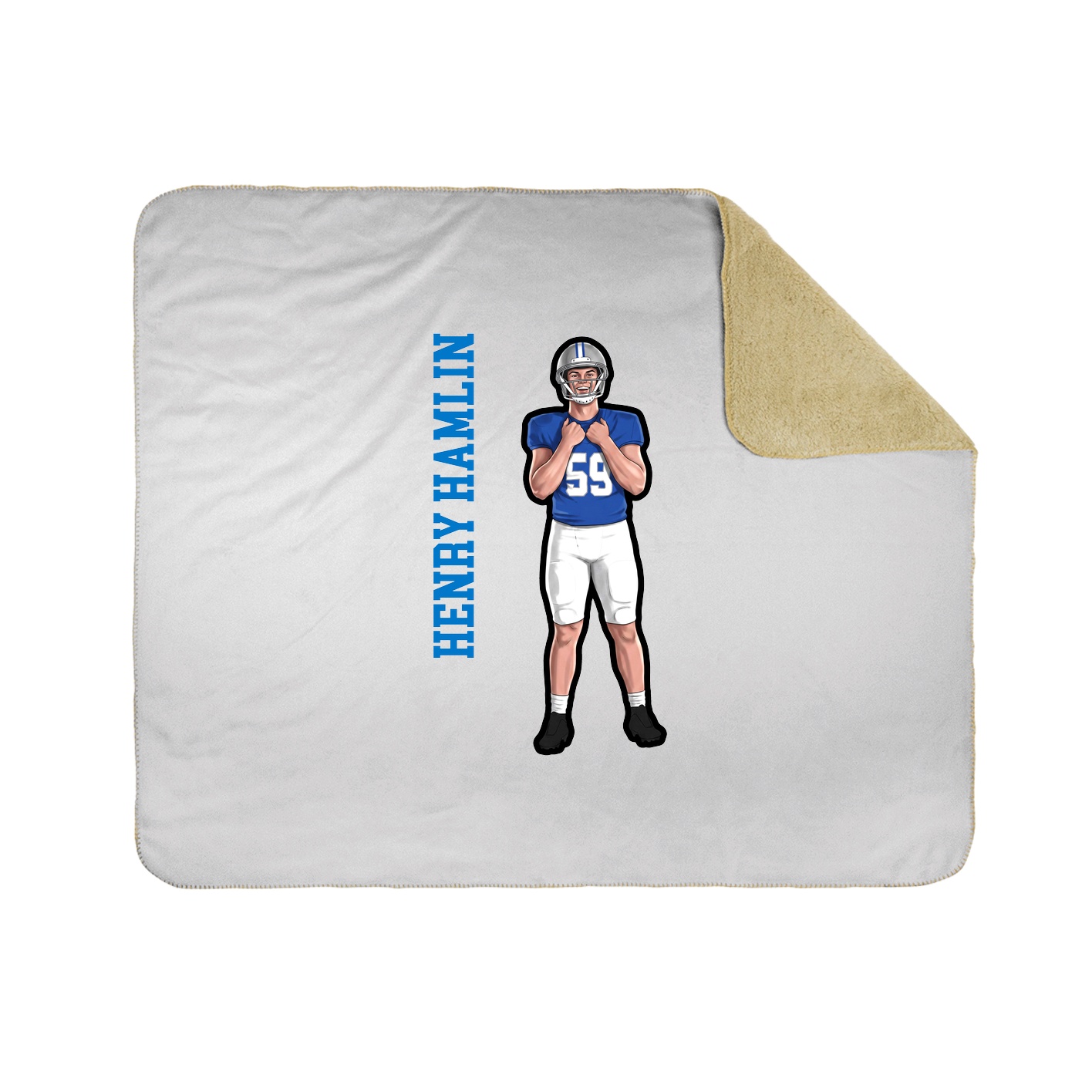 Throw Blanket — Name Vertical in White