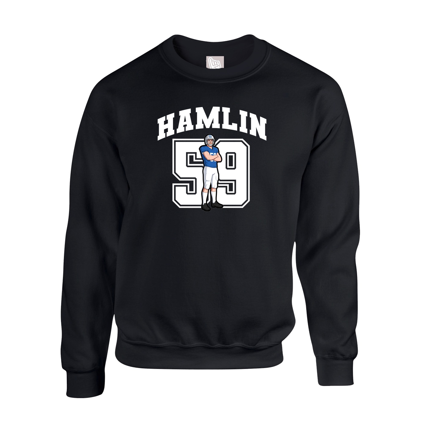 Fleece Crew — Number in Black