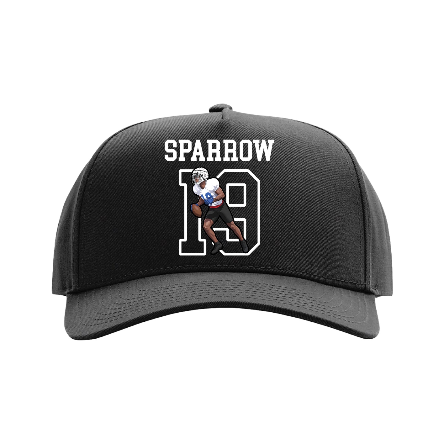 Full Fabric Five-Panel Champ Cap — Shirsey in Black