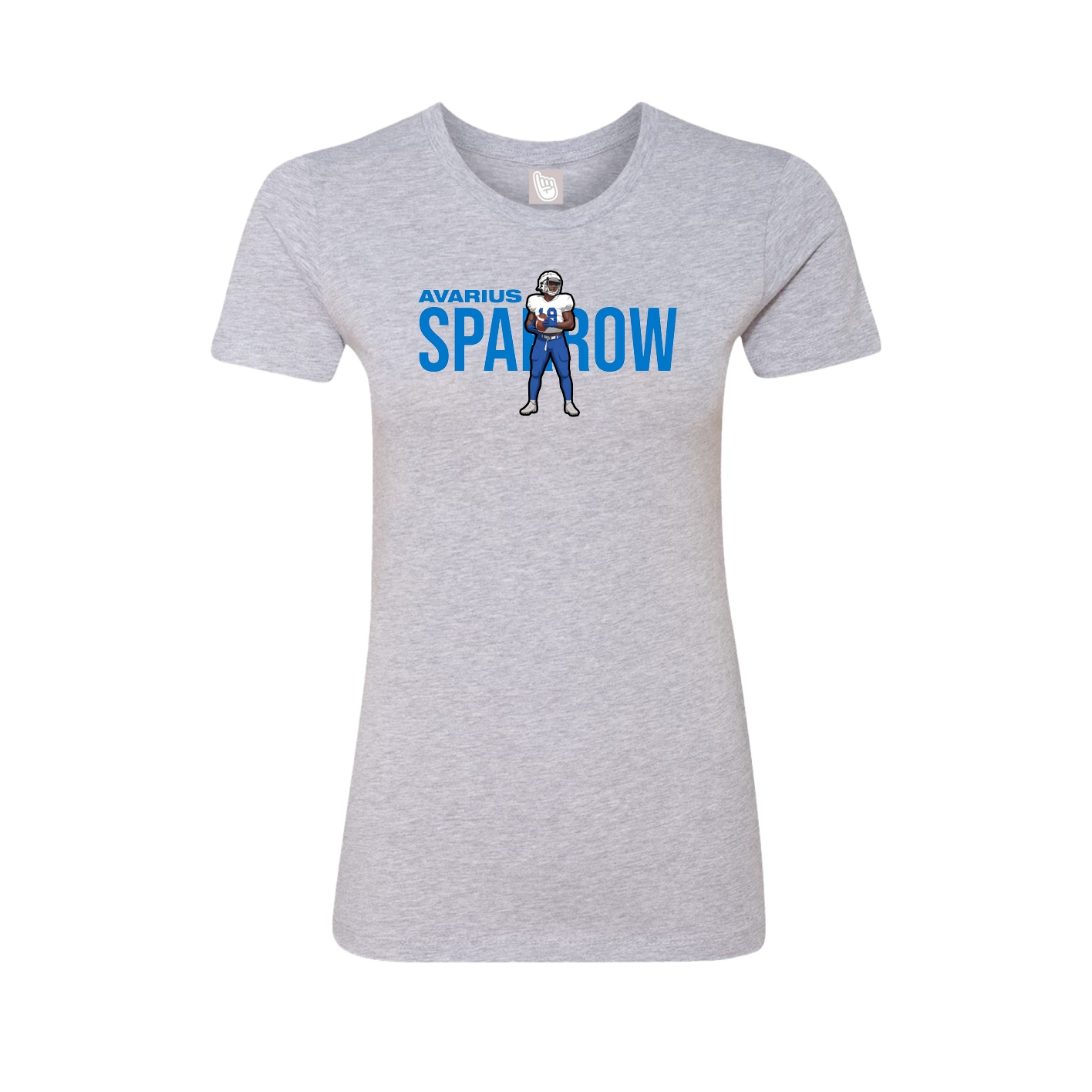 Fitted Women's Tee — Player Name in Grey