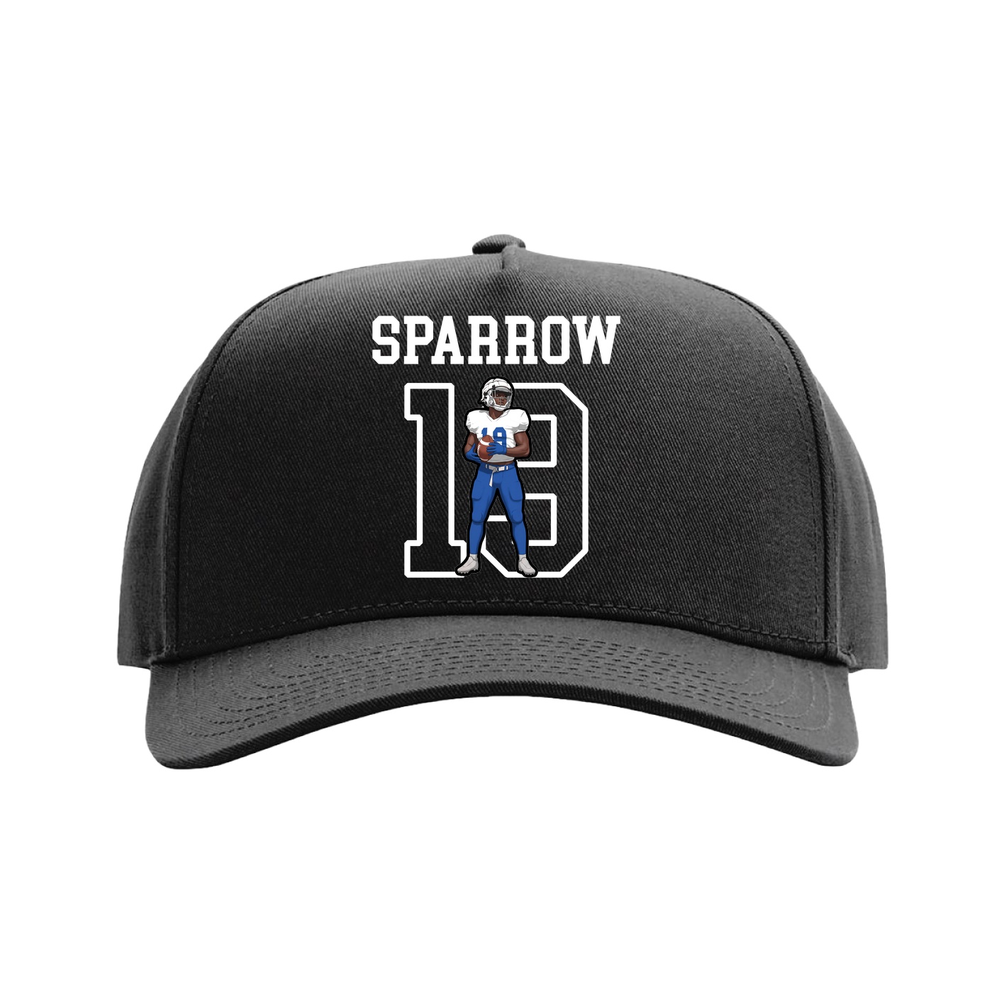 Full Fabric Five-Panel Champ Cap — Shirsey in Black