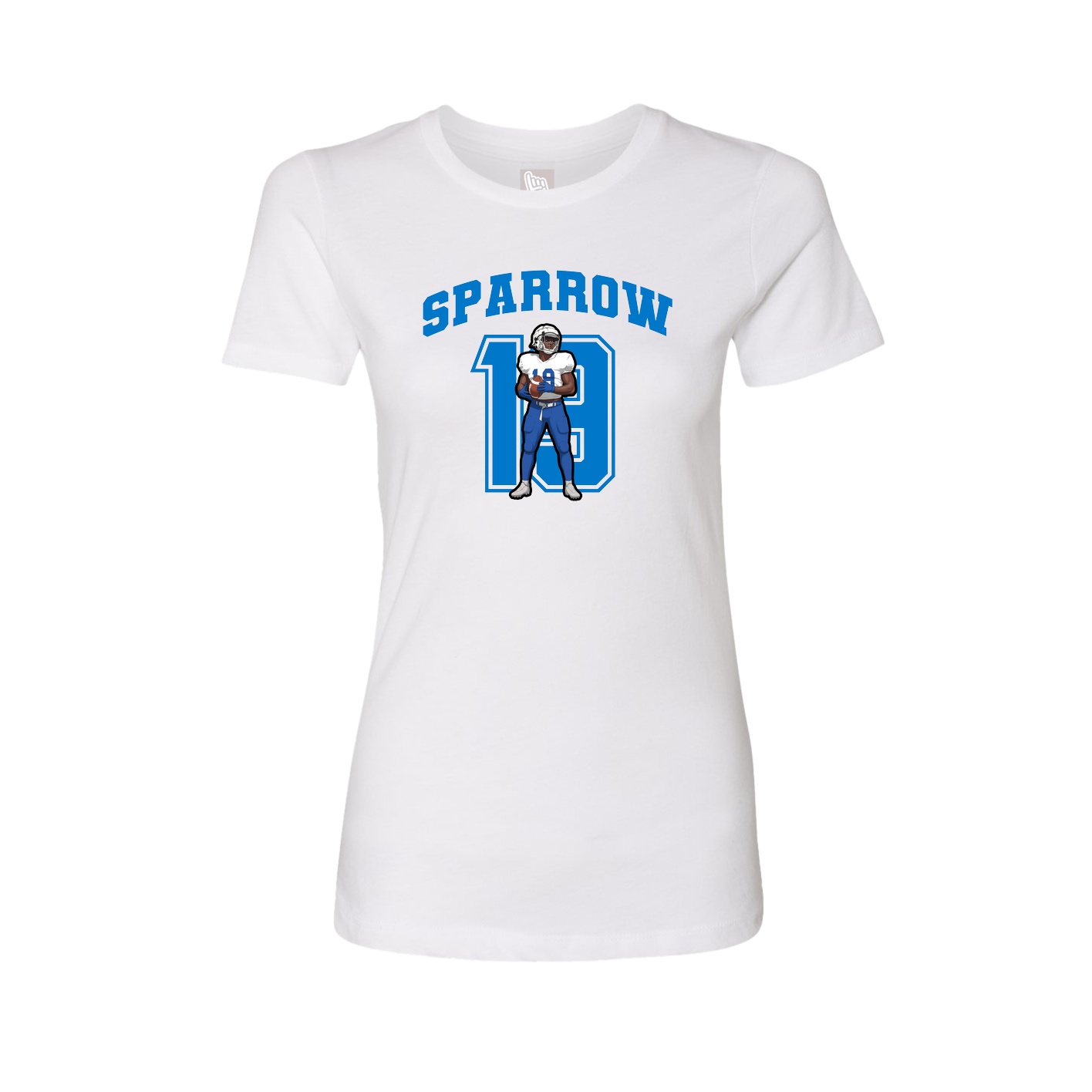 Fitted Women's Tee — Number in White