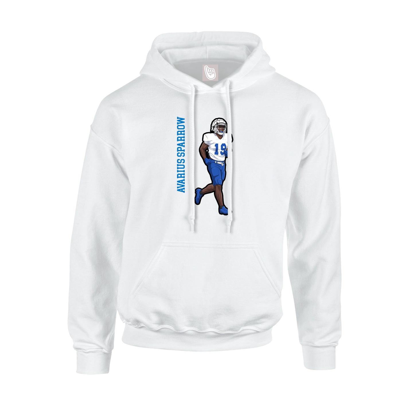 Hoodie — Name Vertical in White