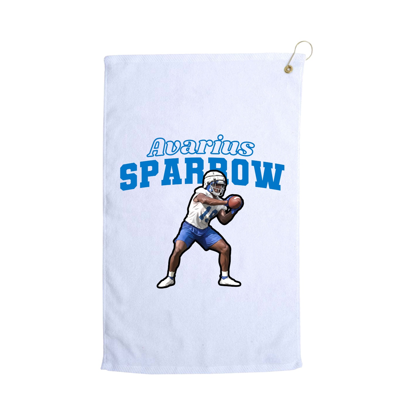 Golf Towel — Name Arch in White