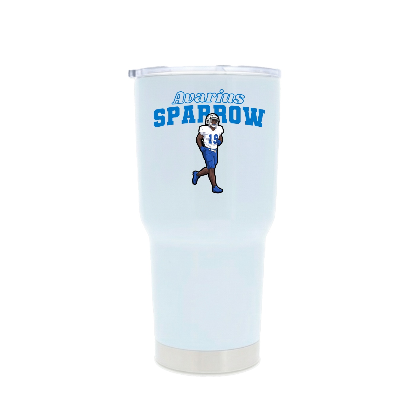 30oz Stainless Steel Tumbler — Name Arch in White